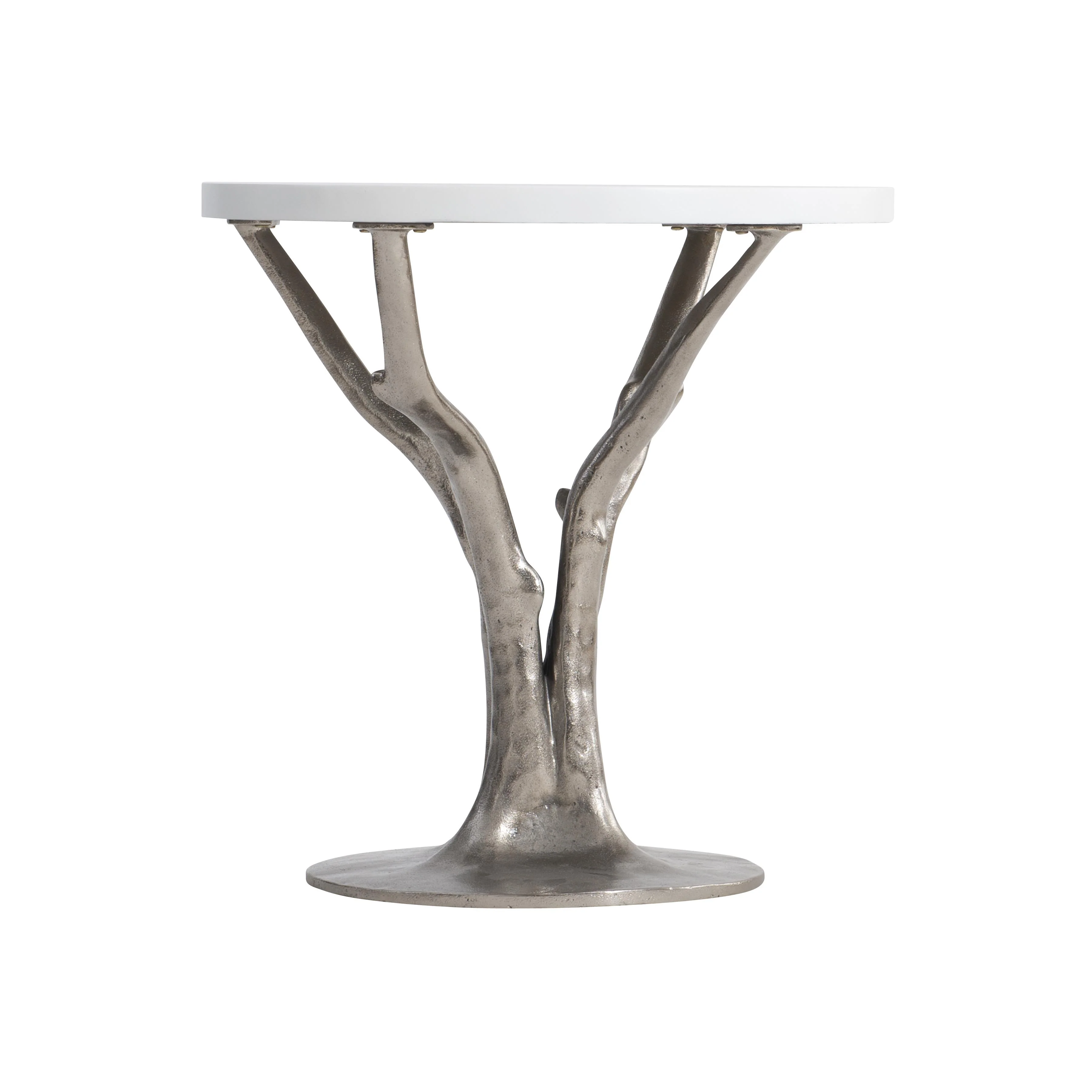 Cyprus Bone/Shiny Nickel Outdoor Side Table - Image 4