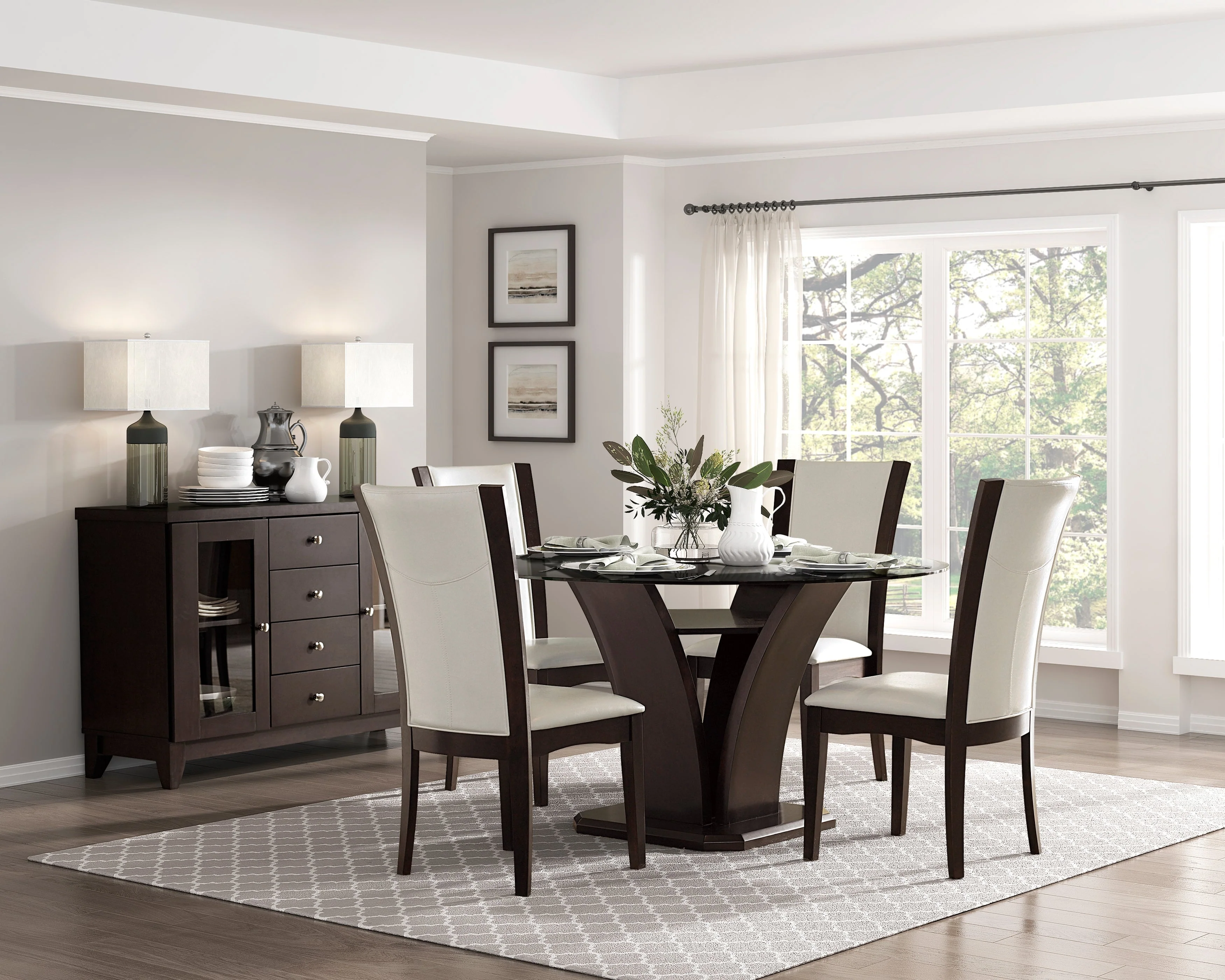 Daisy White/Brown Side Chair (Set of 2) - Image 3