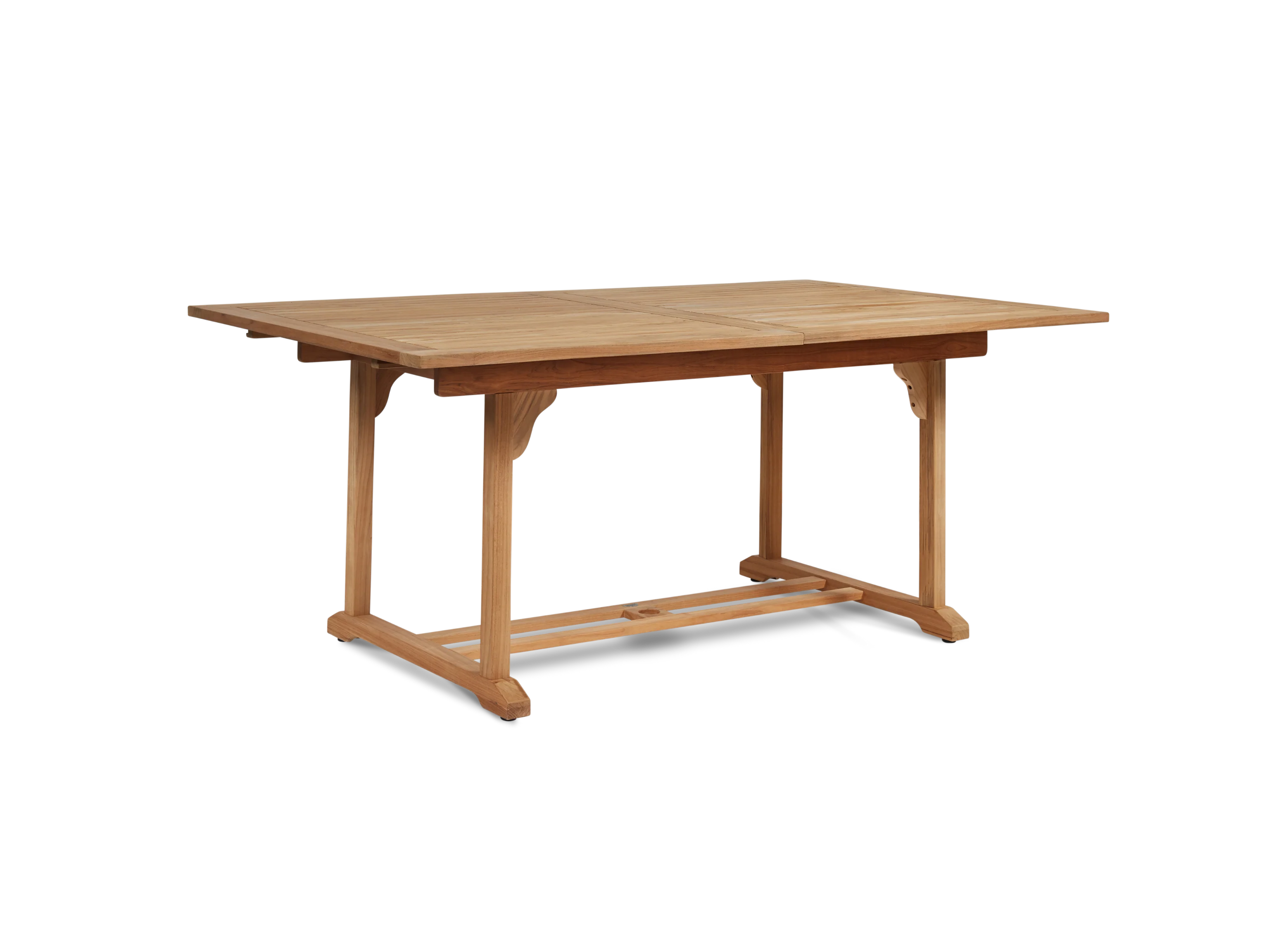 Dalton Rectangular Teak Outdoor Dining Table with Built-In Extension and Umbrella Hole - Image 2