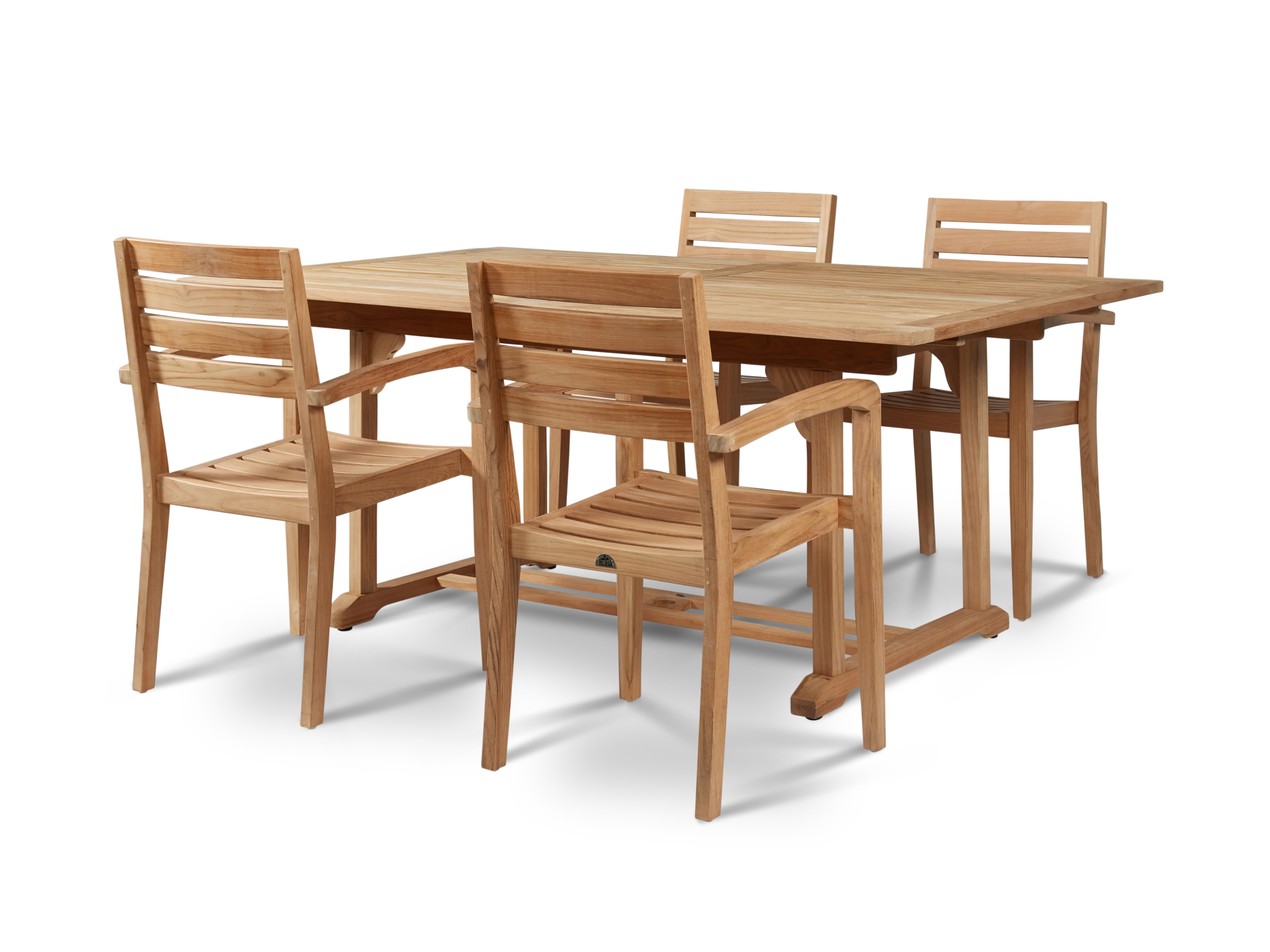 Dalton Rectangular Teak Outdoor Dining Table with Built-In Extension and Umbrella Hole - Image 5