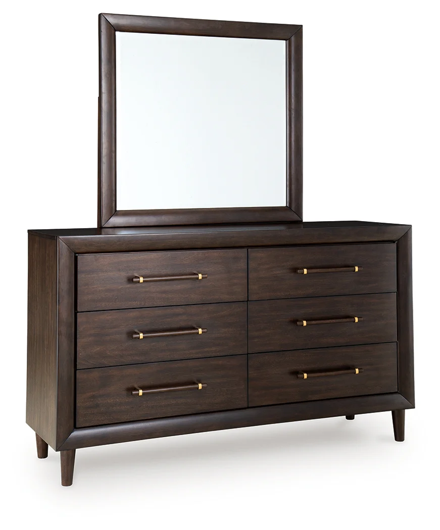 Dantenton Merlot Queen Panel Bed, Dresser and Mirror - Image 7