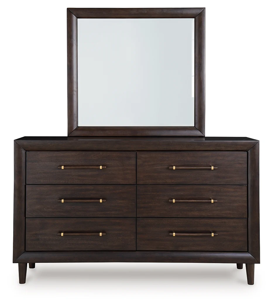 Dantenton Merlot Queen Panel Bed, Dresser and Mirror (Online Special Price) - Image 6