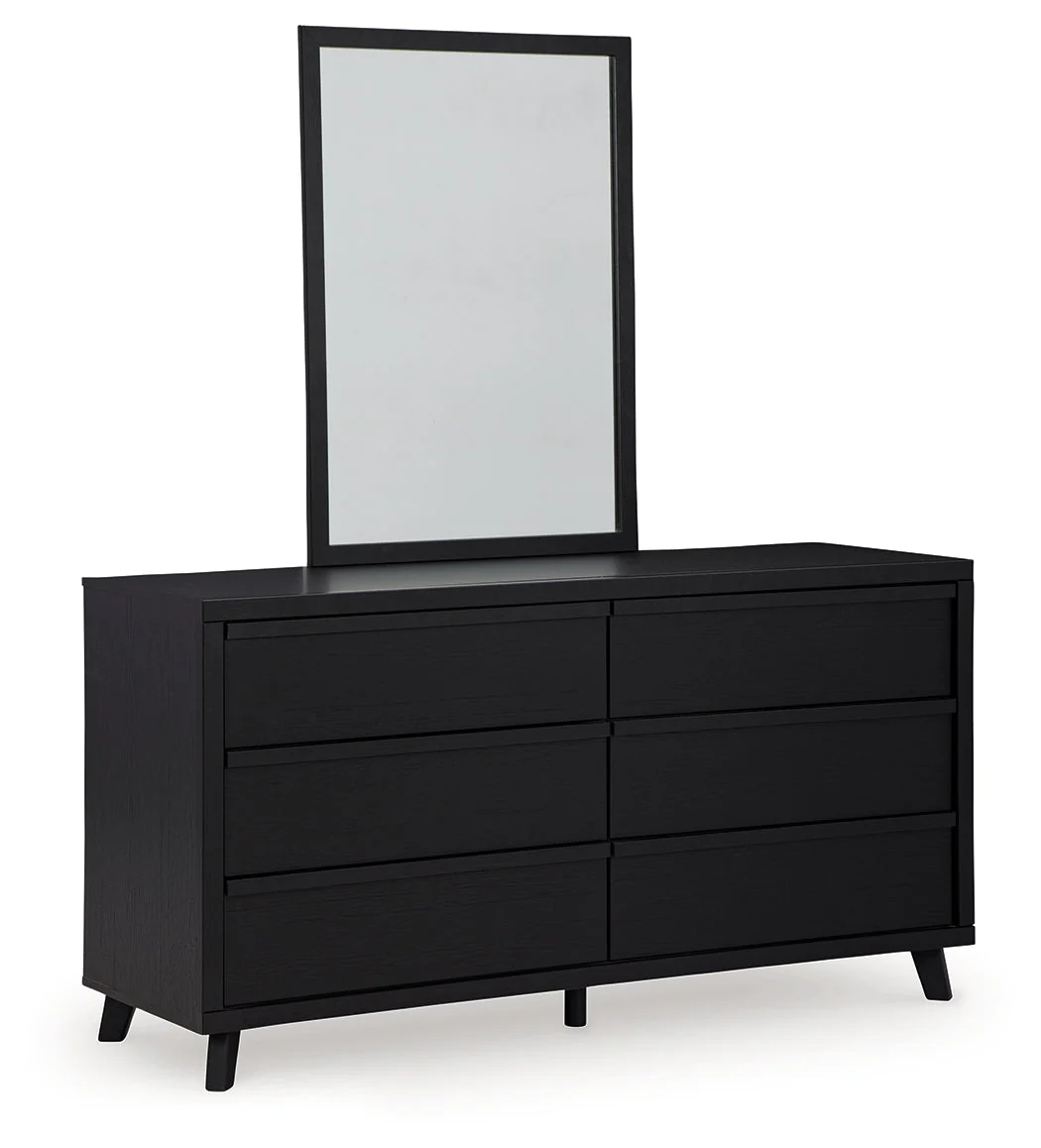Danziar Black King Panel Bedroom Set with Dresser, Mirror and Nightstand (Online Special Price) - Image 3