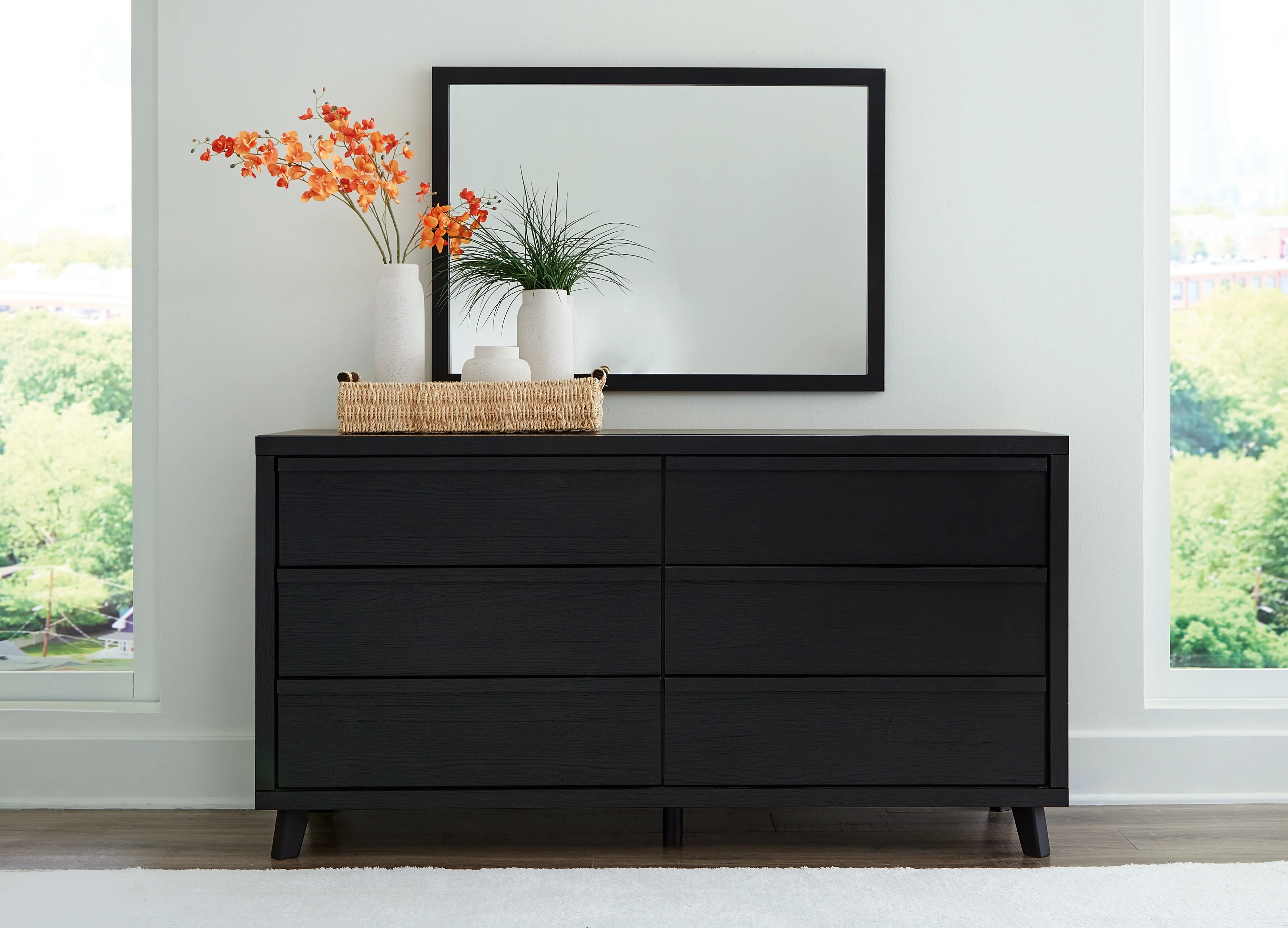 Danziar Black Queen Bedroom Set with Dresser, Mirror, Chest and Nightstand - Image 22