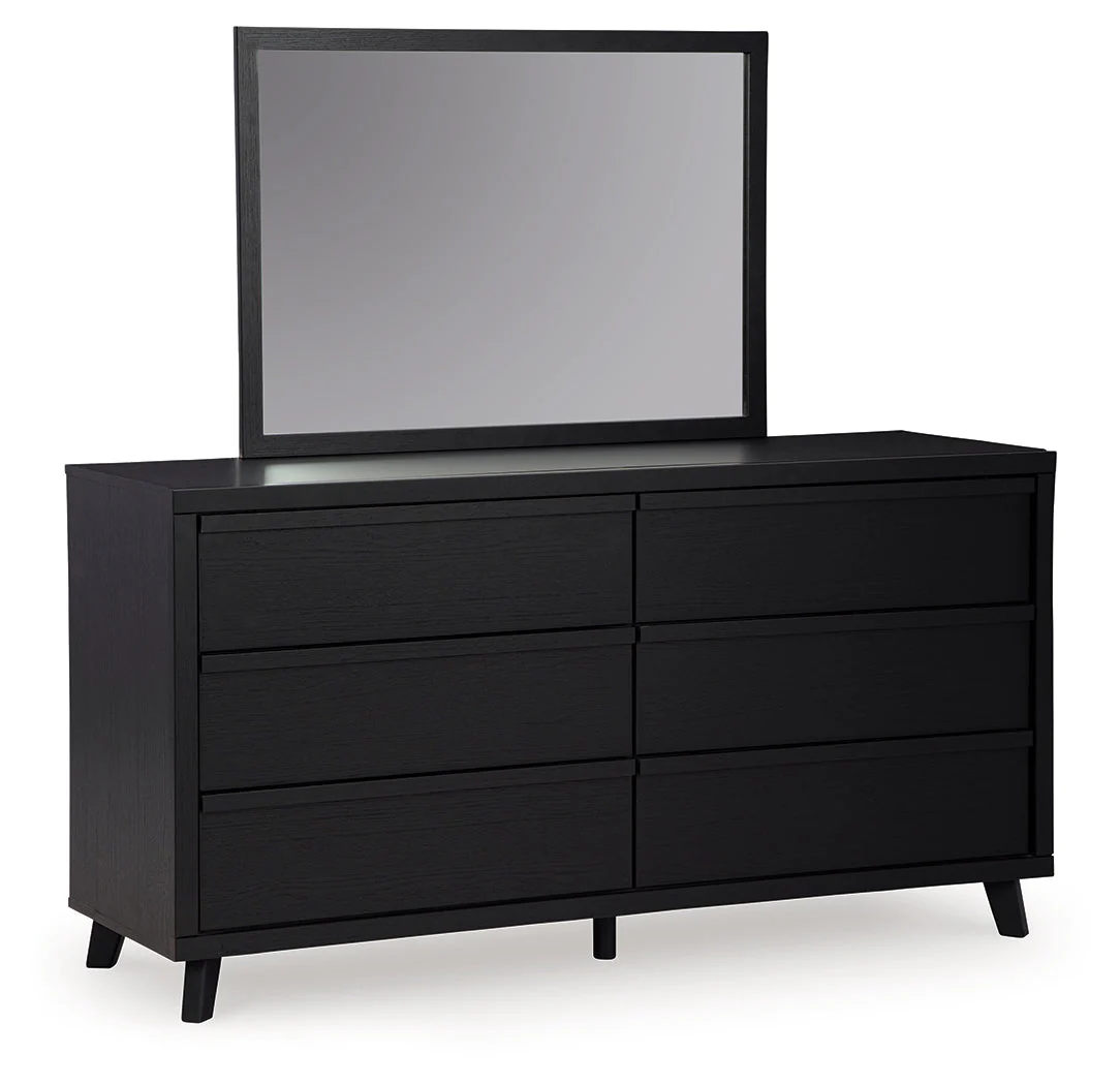 Danziar Black Queen Panel Bedroom Set with Dresser and Mirror (Online Special Price) - Image 2