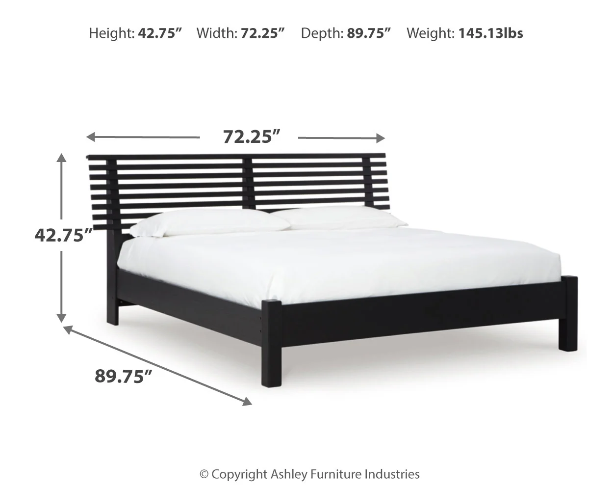 Danziar Black Queen Slat Panel Bed, Dresser and Mirror (Online Special Price) - Image 6