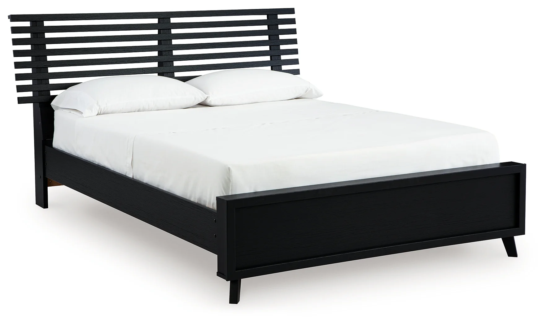 Danziar Black Queen Slat Panel Platform Bed, Dresser and Mirror (Online Special Price) - Image 3