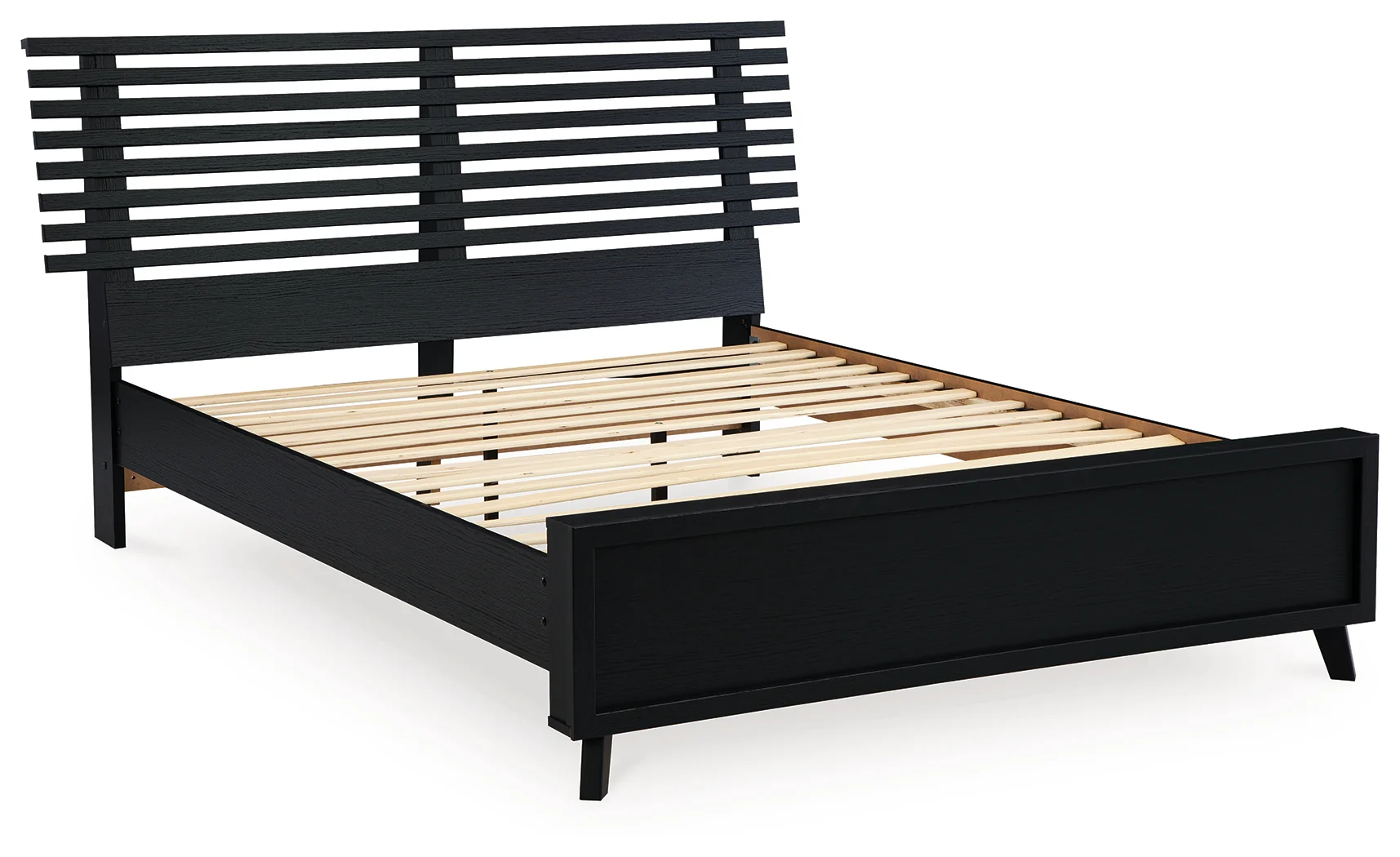 Danziar Black Queen Slat Panel Platform Bed, Dresser and Mirror - Image 6