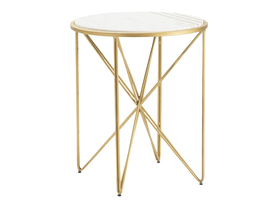 Darby Gold/White Accent Table