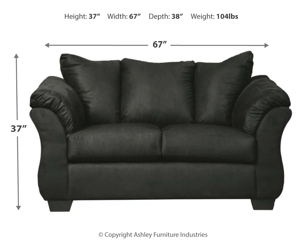 Darcy Black Loveseat & 2 Recliners (Online Special Price) - Image 7