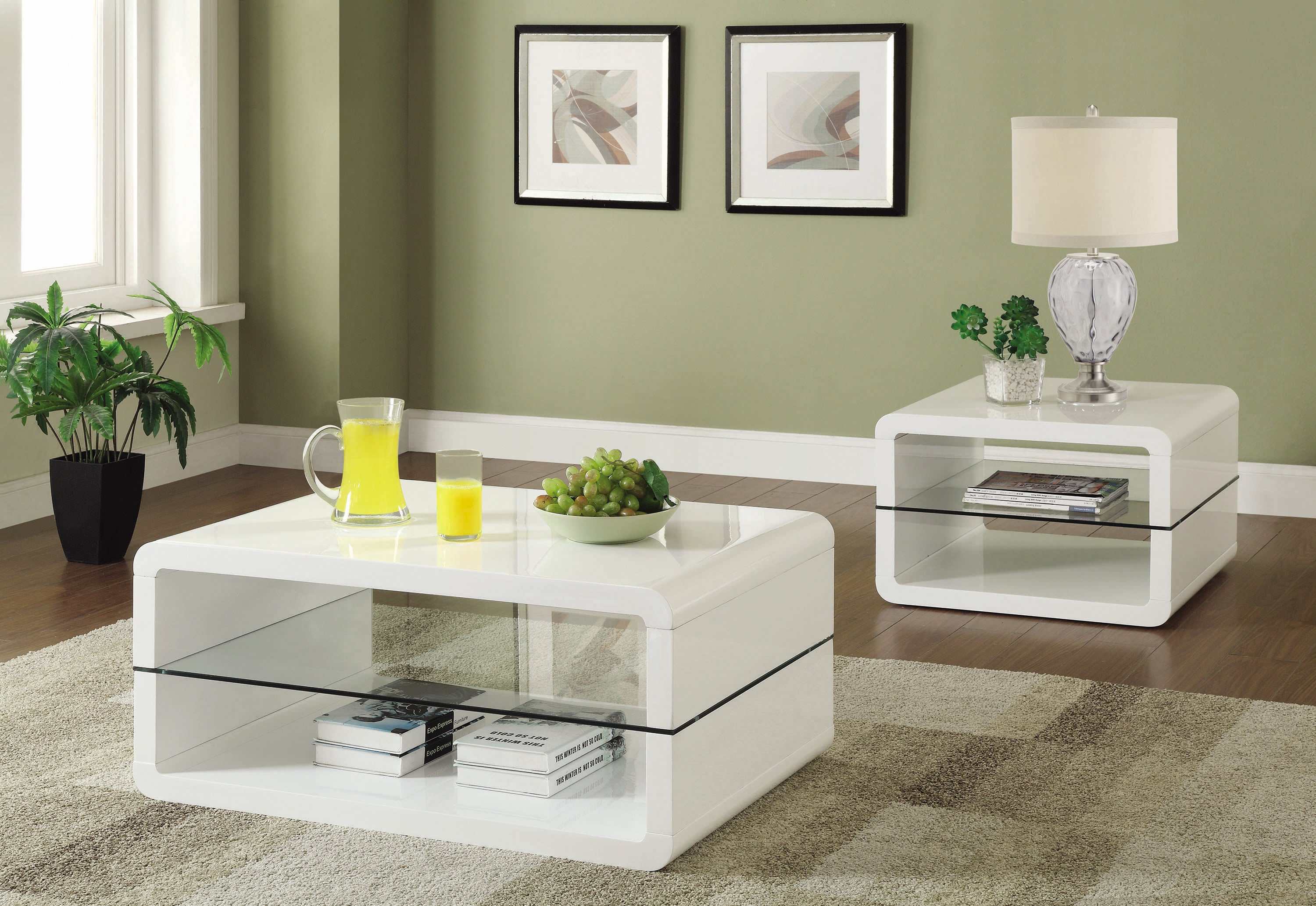 Darien Glossy White End Table - Image 3