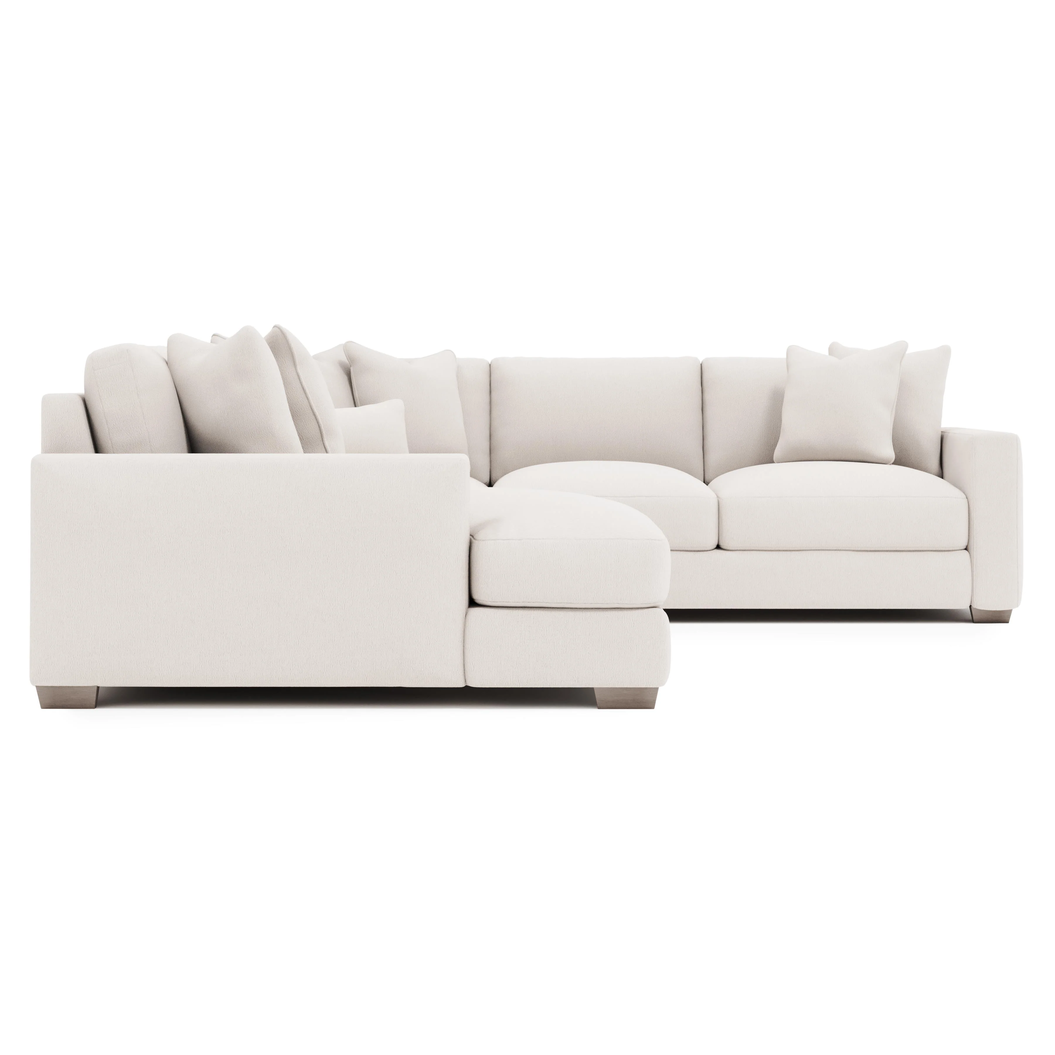 Dawkins White/Cream Fabric L-Shaped Sectional with Left-Arm Chaise - Image 3
