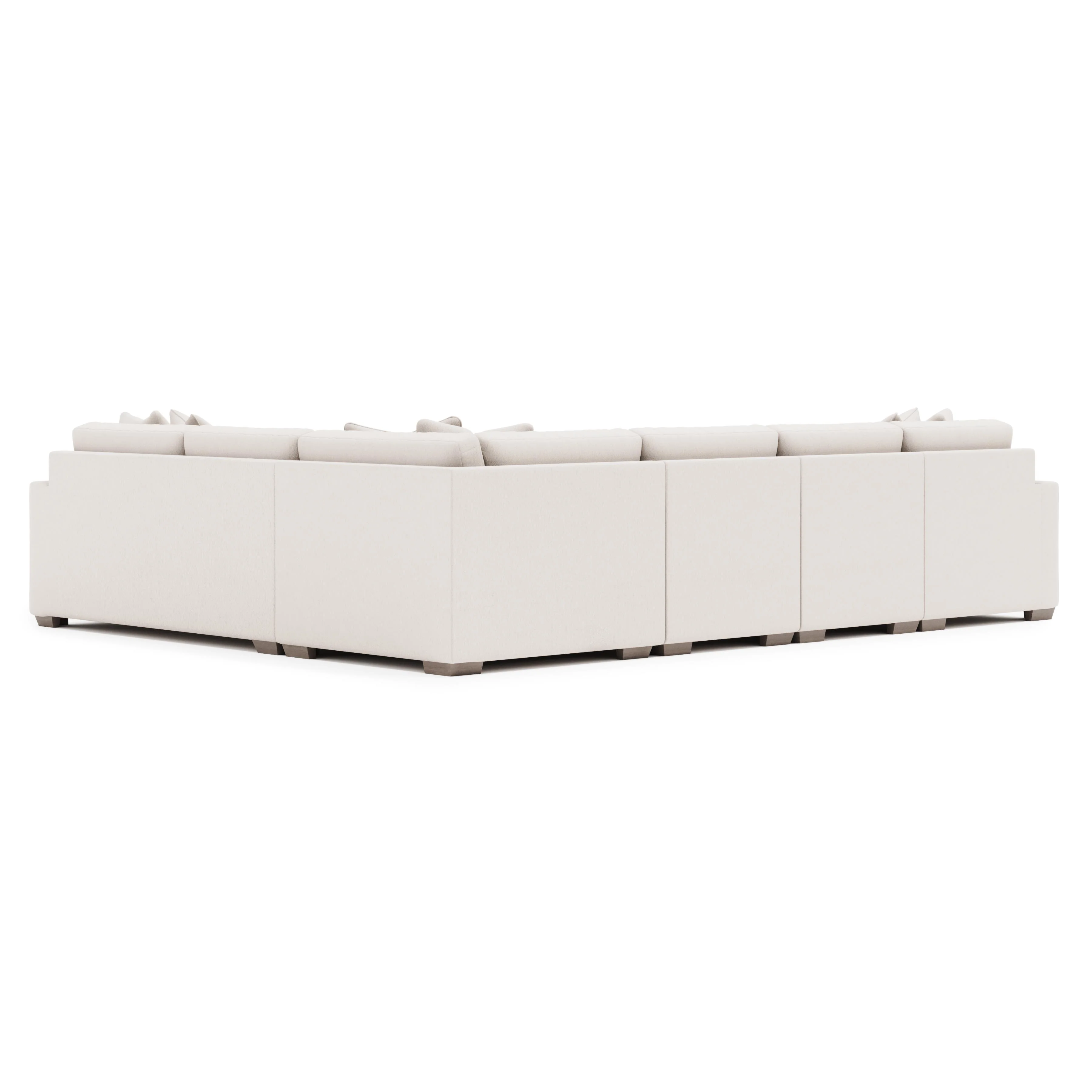 Dawkins White/Cream Fabric L-Shaped Sectional with Left-Arm Chaise - Image 4