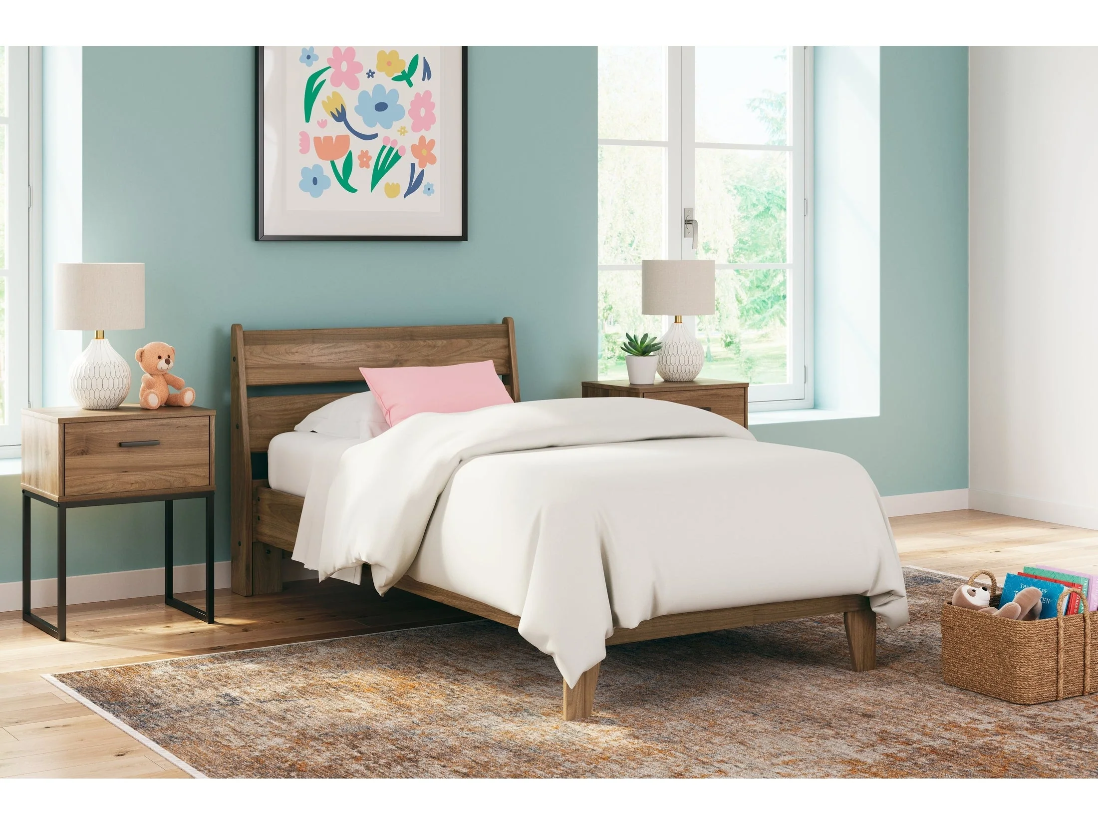 Deanlow Honey Twin Platform Panel Youth Bed (Online Special Price)