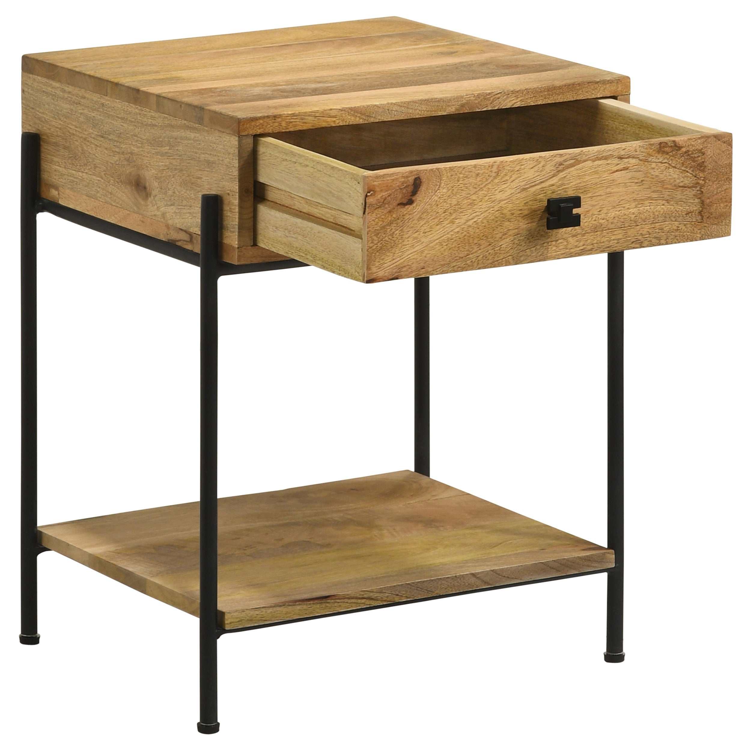 Declan Natural Mango / Black Side Table - Image 3