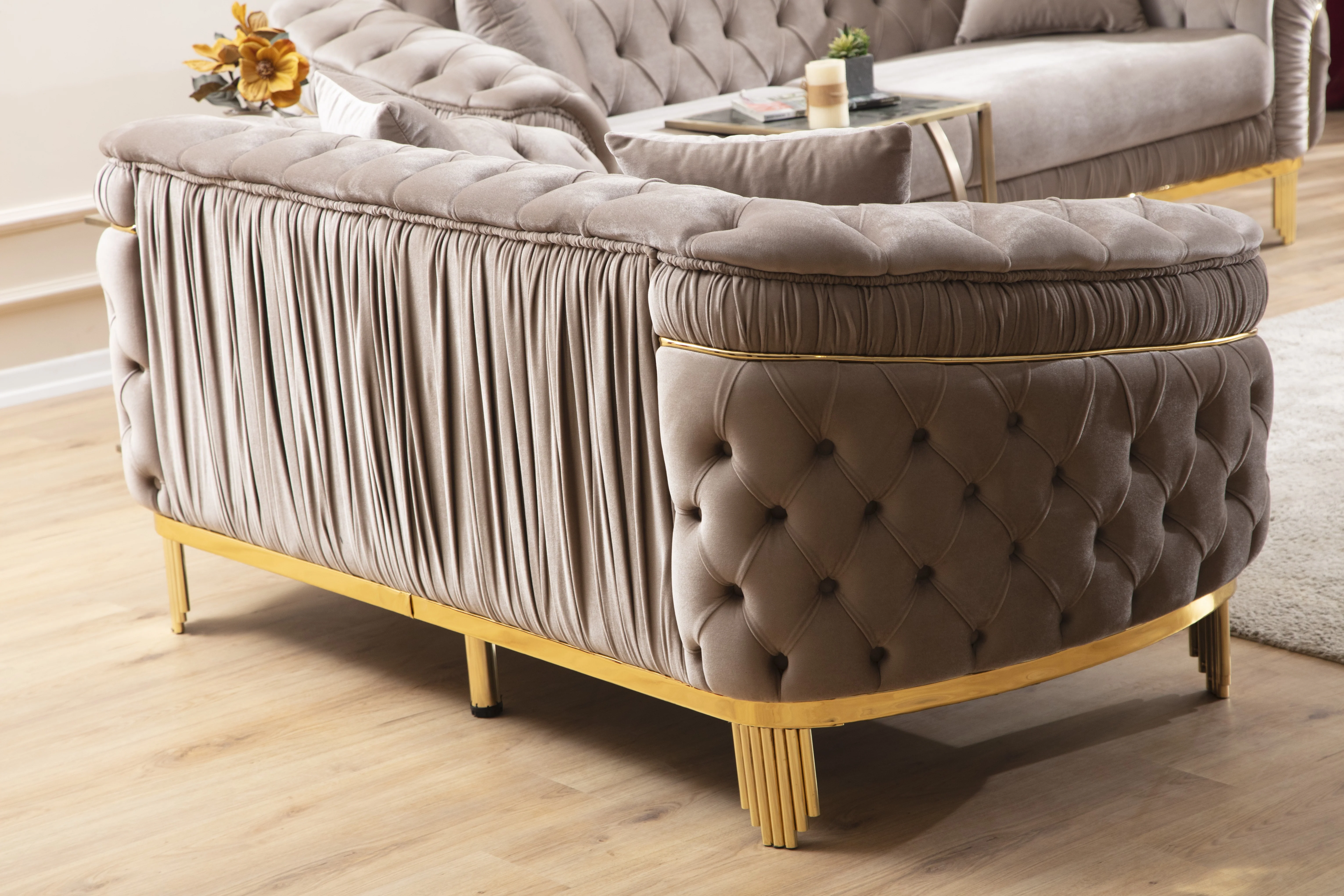 Delfi Taupe Sofa - Image 4