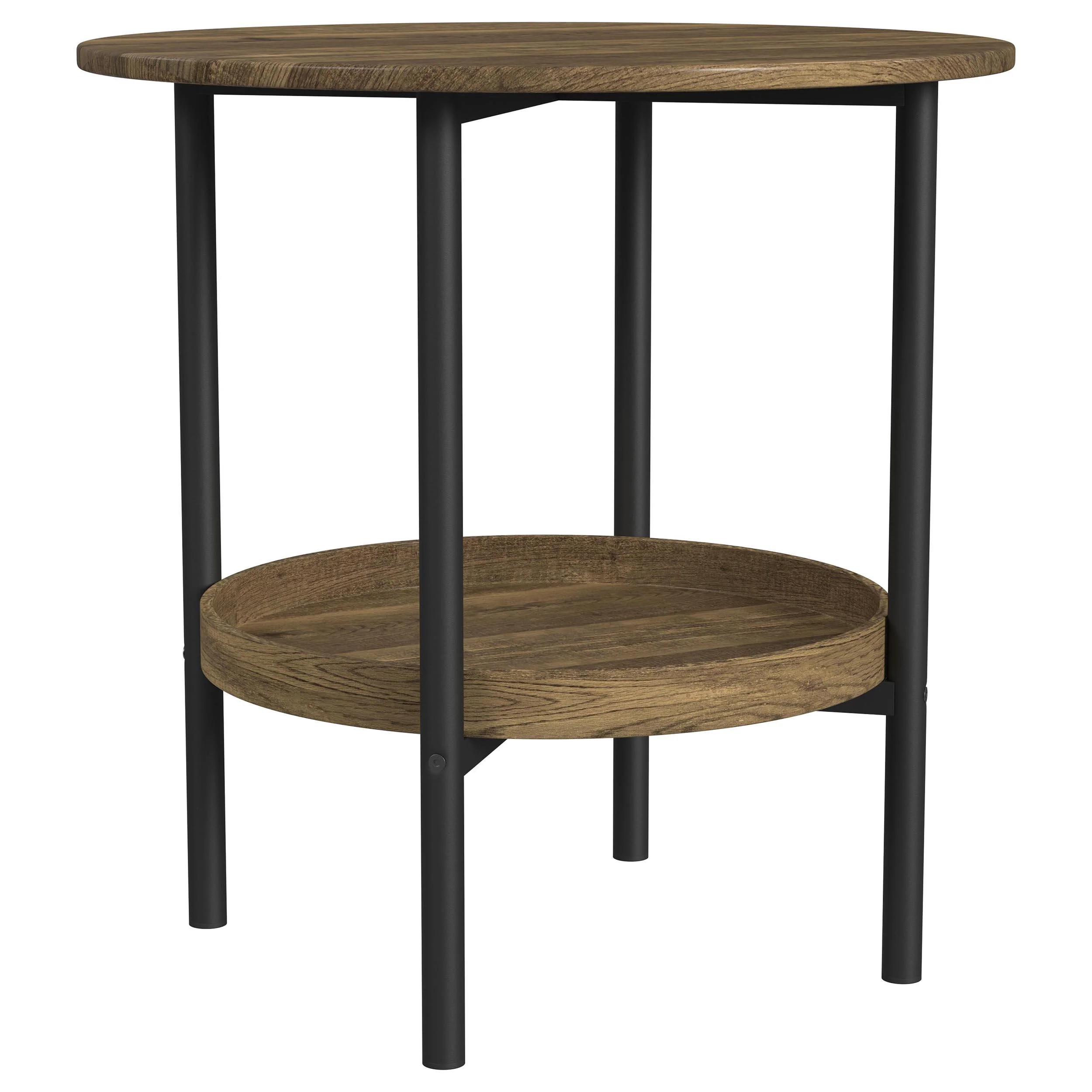 Delfin Brown 2-piece Round Coffee and End Table Set - Image 3