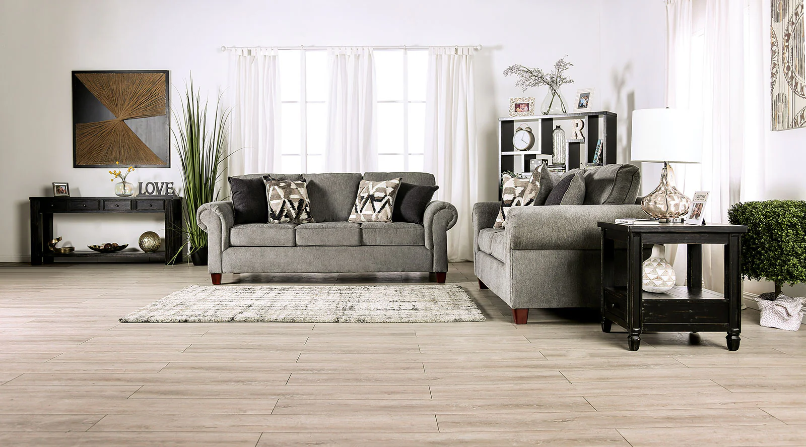 Delgada Graphite Loveseat - Image 7