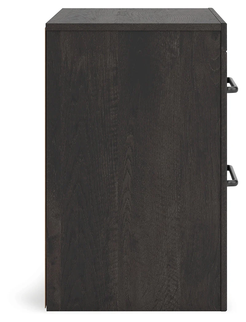 Delmorta Dark Gray 22" 2 Drawer Charging Nightstand - Image 7