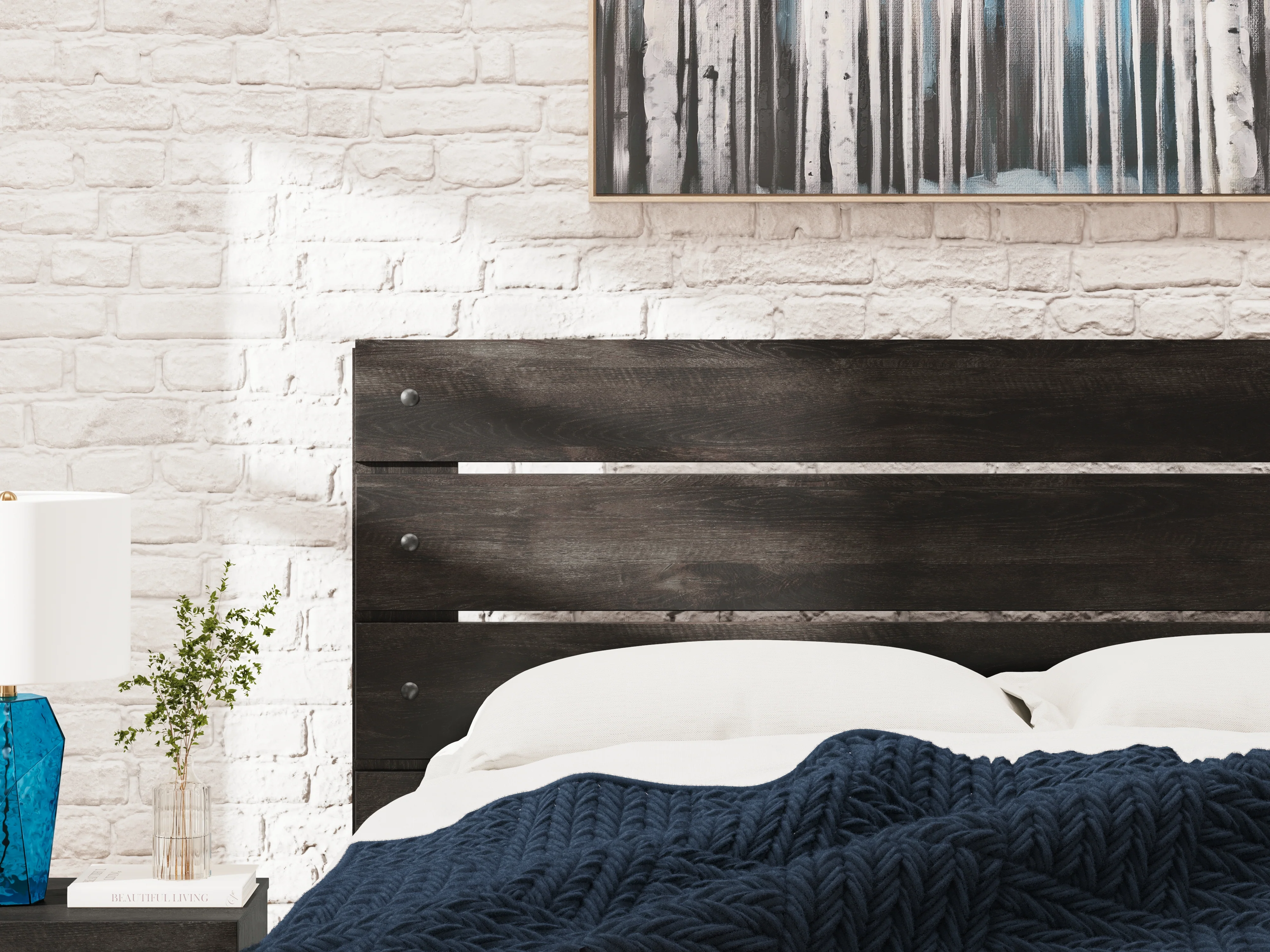 Delmorta Dark Gray Queen Panel Bed - Image 9