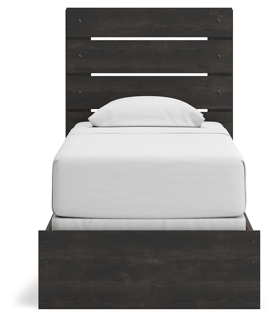 Delmorta Dark Gray Twin Panel Bed - Image 7
