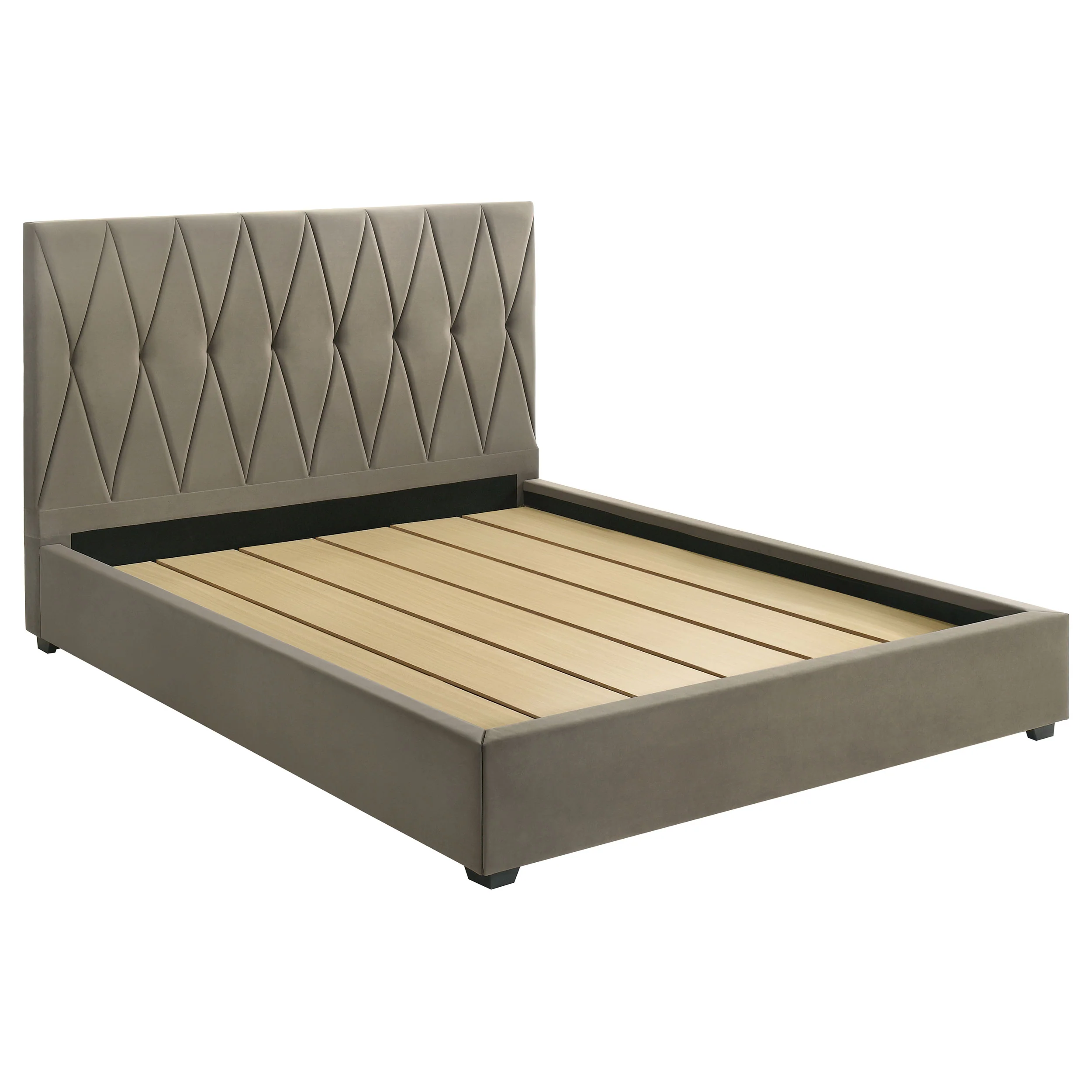 Delsea Light Brown Upholstered Eastern King Platform Bed - Image 2