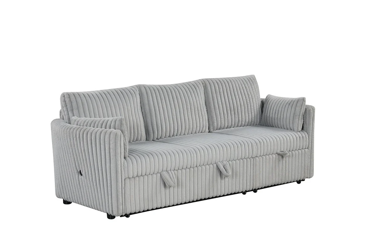 Denholme Gray Sectional w/ Pull Out - Image 3