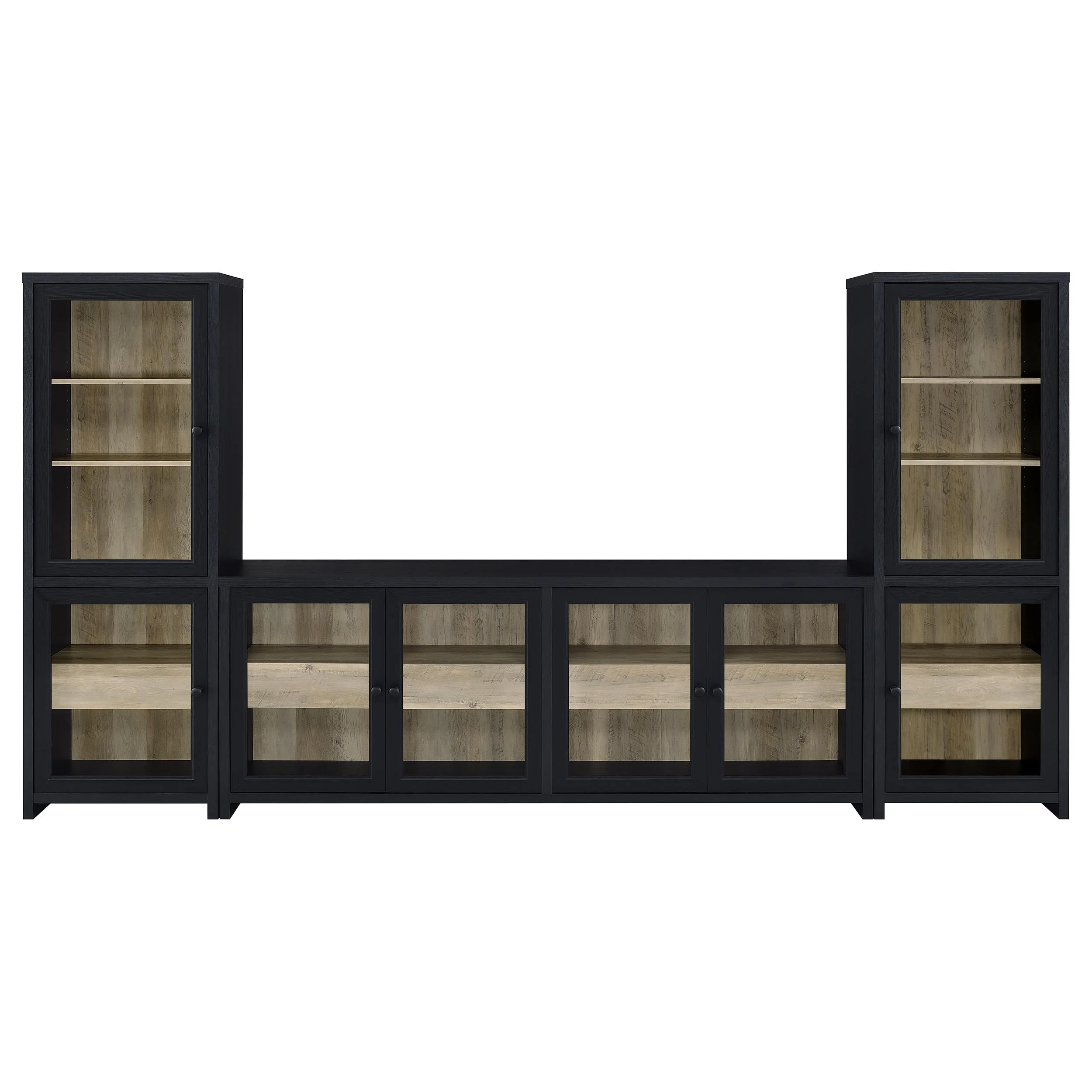 Denison Black 3-piece Entertainment Center 79-inch TV Stand - Image 2