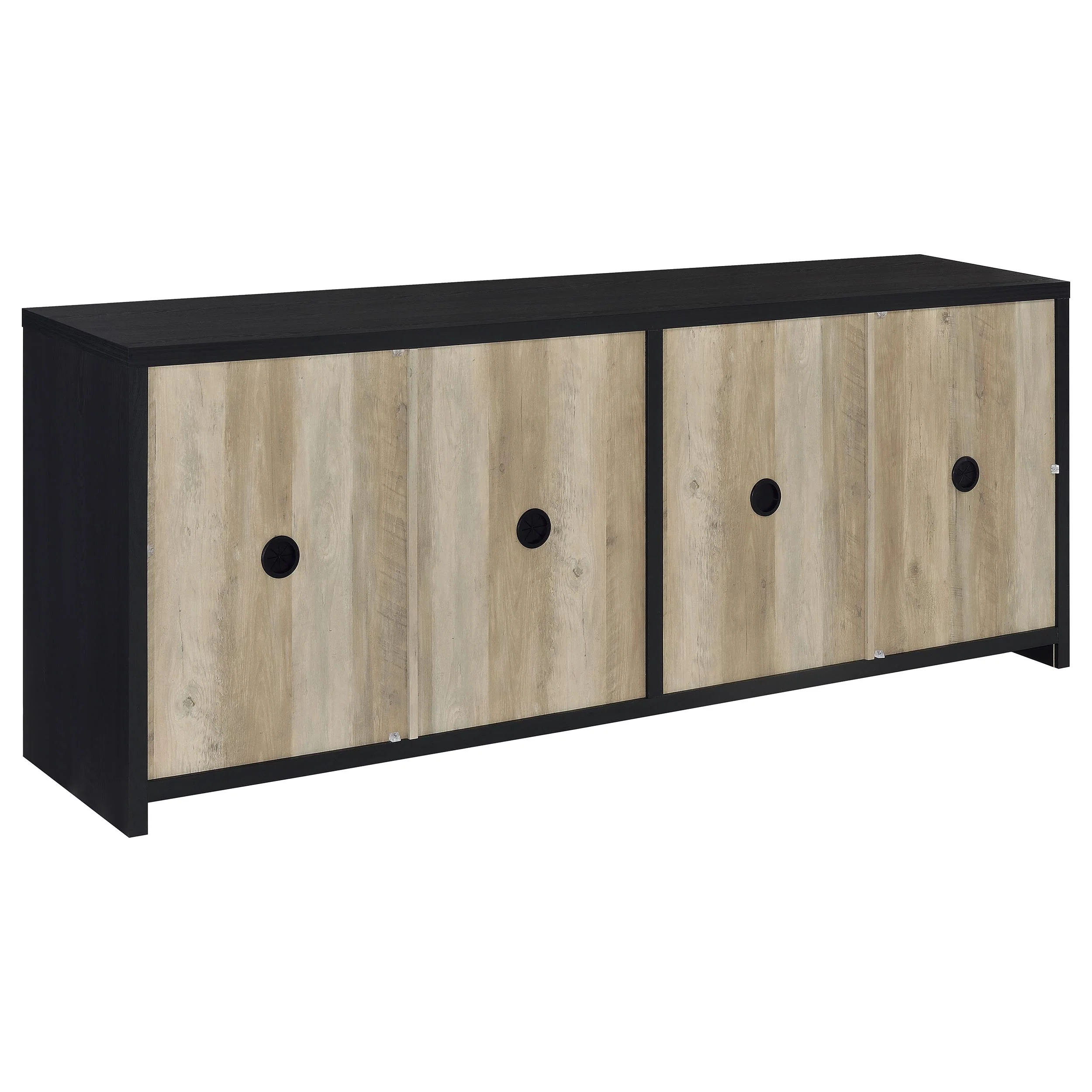 Denison Black 3-piece Entertainment Center 79-inch TV Stand - Image 8