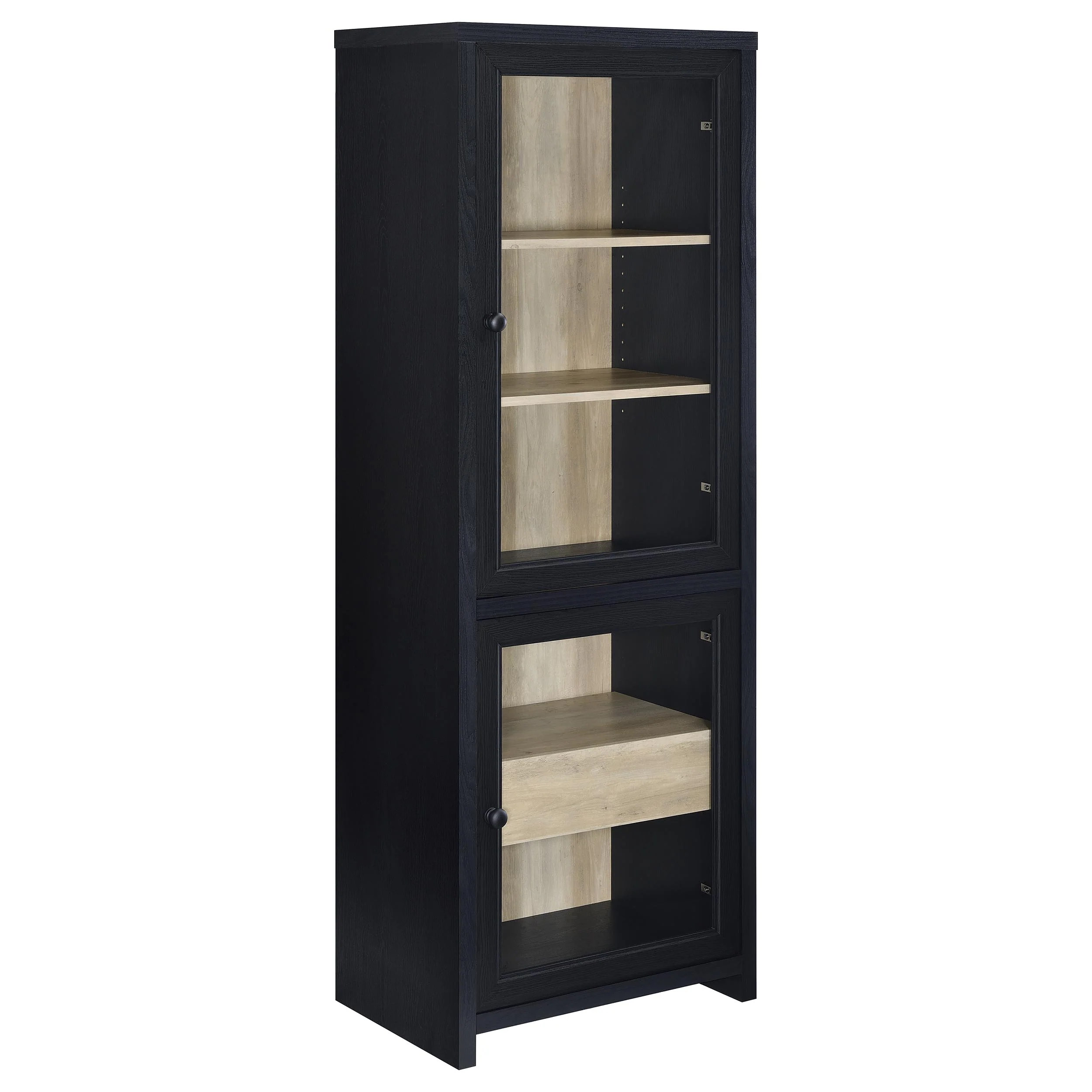 Denison Black 67-inch 2-door Media Tower Storage Cabinet - Image 2