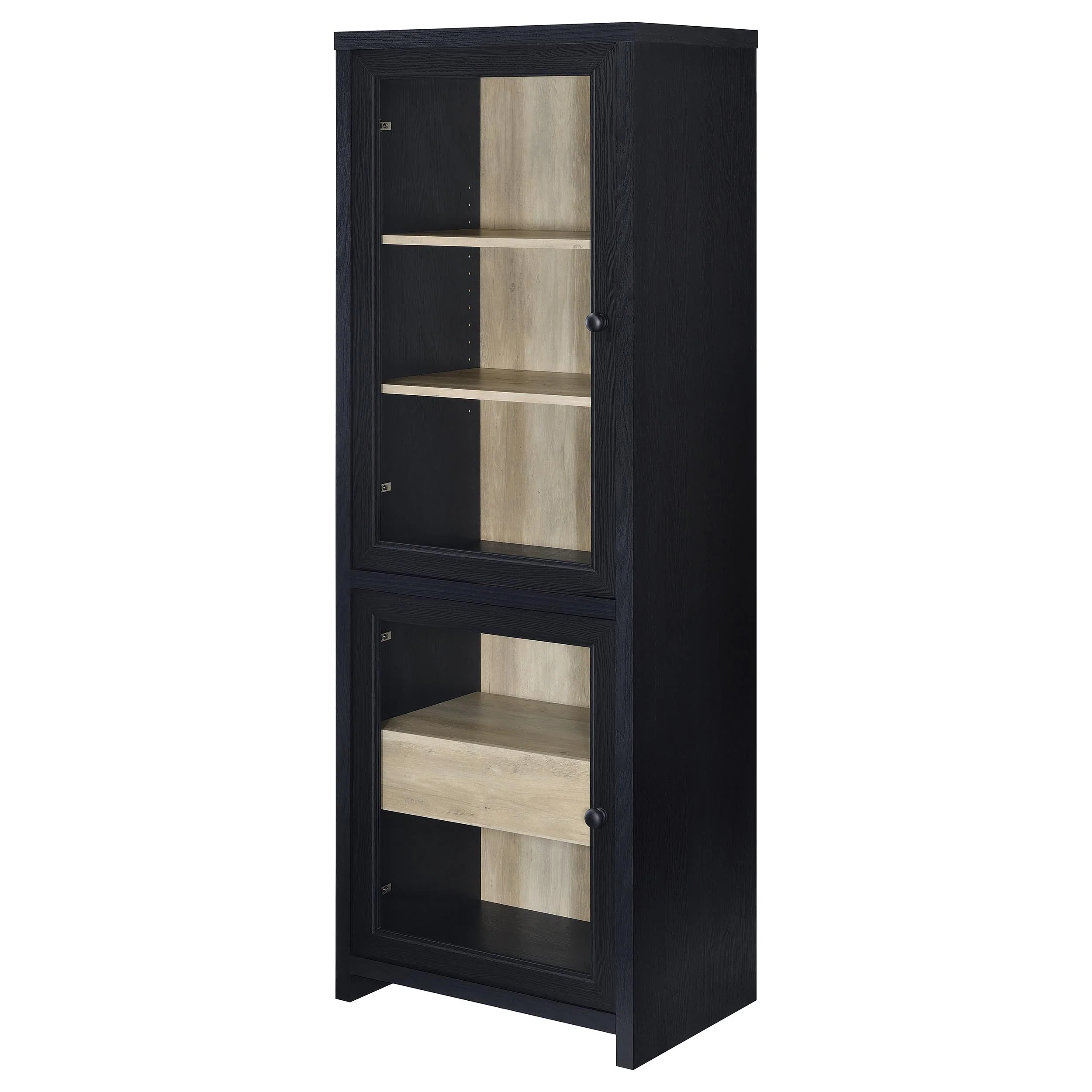 Denison Black 67-inch 2-door Media Tower Storage Cabinet - Image 5