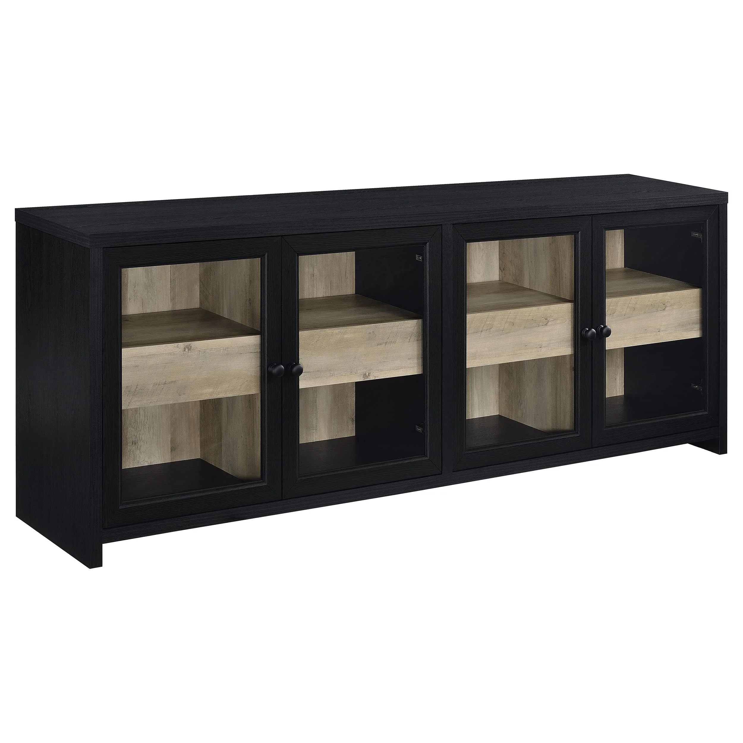 Denison Black 79-inch 4-door TV Stand Media Console - Image 2
