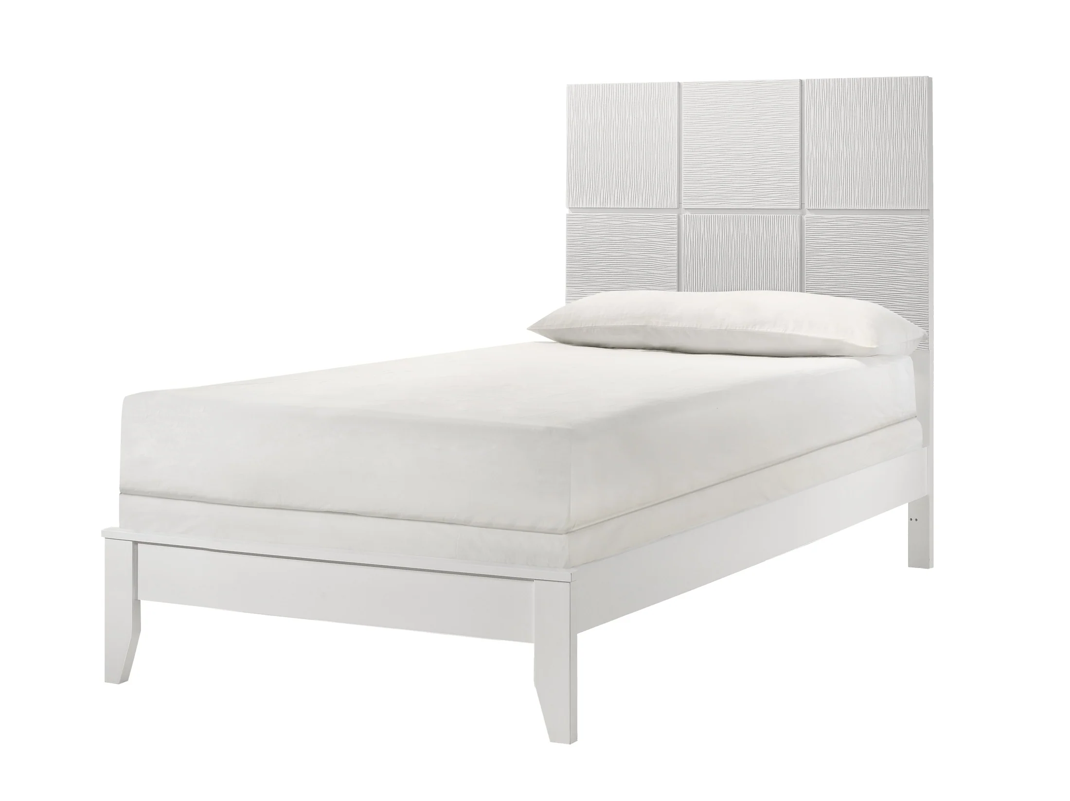 Denker White Full Panel Bed