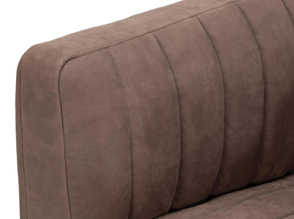 Denys Grey Leather Sofa - Image 8