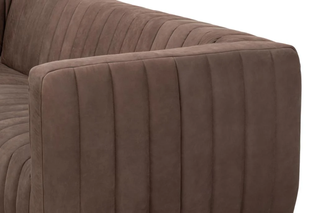 Denys Grey Leather Sofa - Image 9