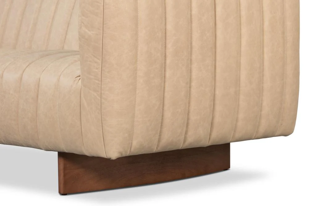 Denys White Leather Sofa - Image 6