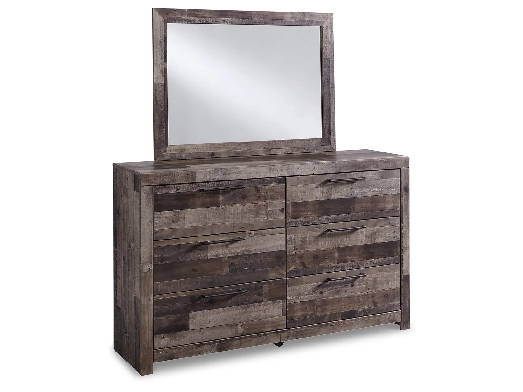 Derekson Multi Gray Full Panel Bedroom Set with Dresser, Mirror and Nightstand - Image 5