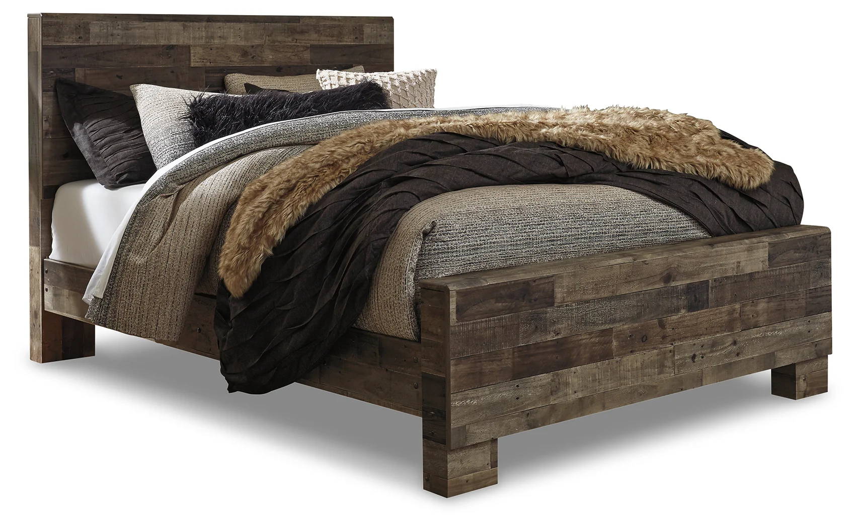Derekson Multi Gray Queen Bed with Mirrored Dresser and Nightstand (Online Special Price) - Image 3