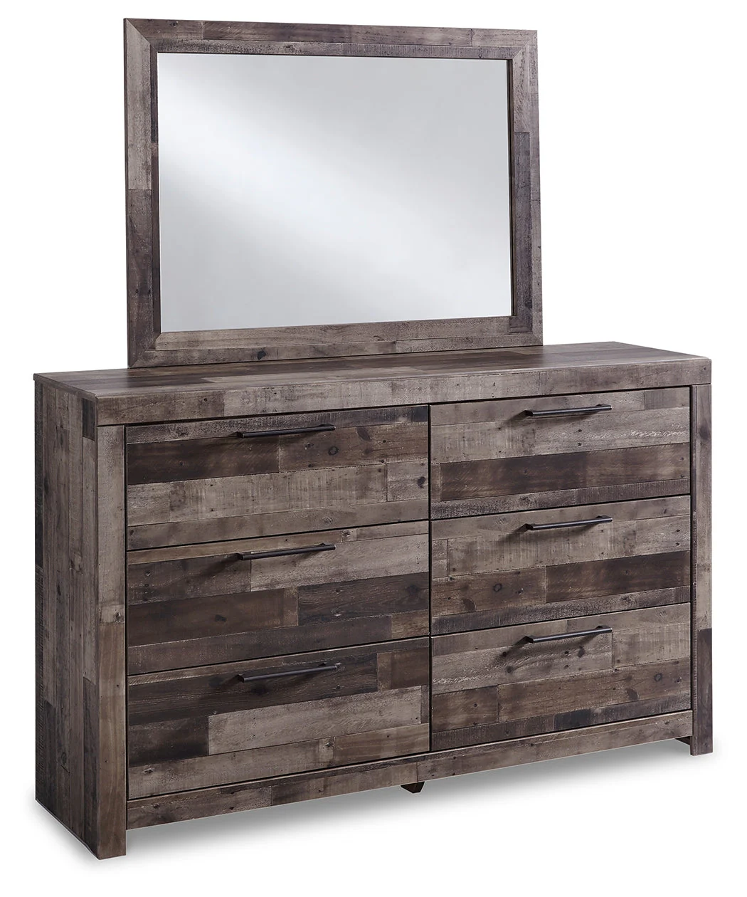 Derekson Multi Gray Queen Panel Bedroom Set with Dresser, Mirror and Nightstand (Online Special Price) - Image 4