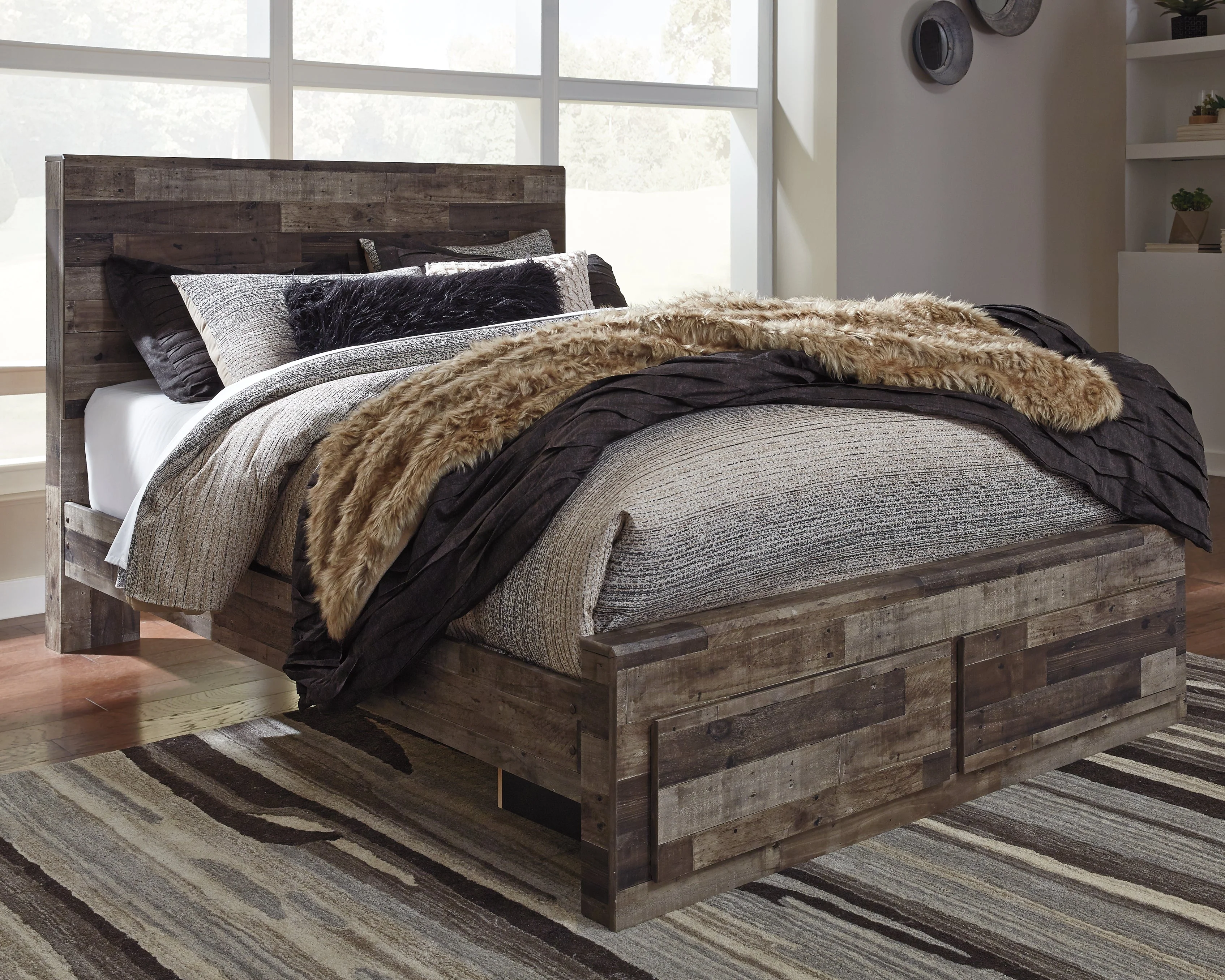 Derekson Multi Gray Queen Panel Storage Bedroom Set with Dresser, Chest and Nightstand (Online Special Price) - Image 9