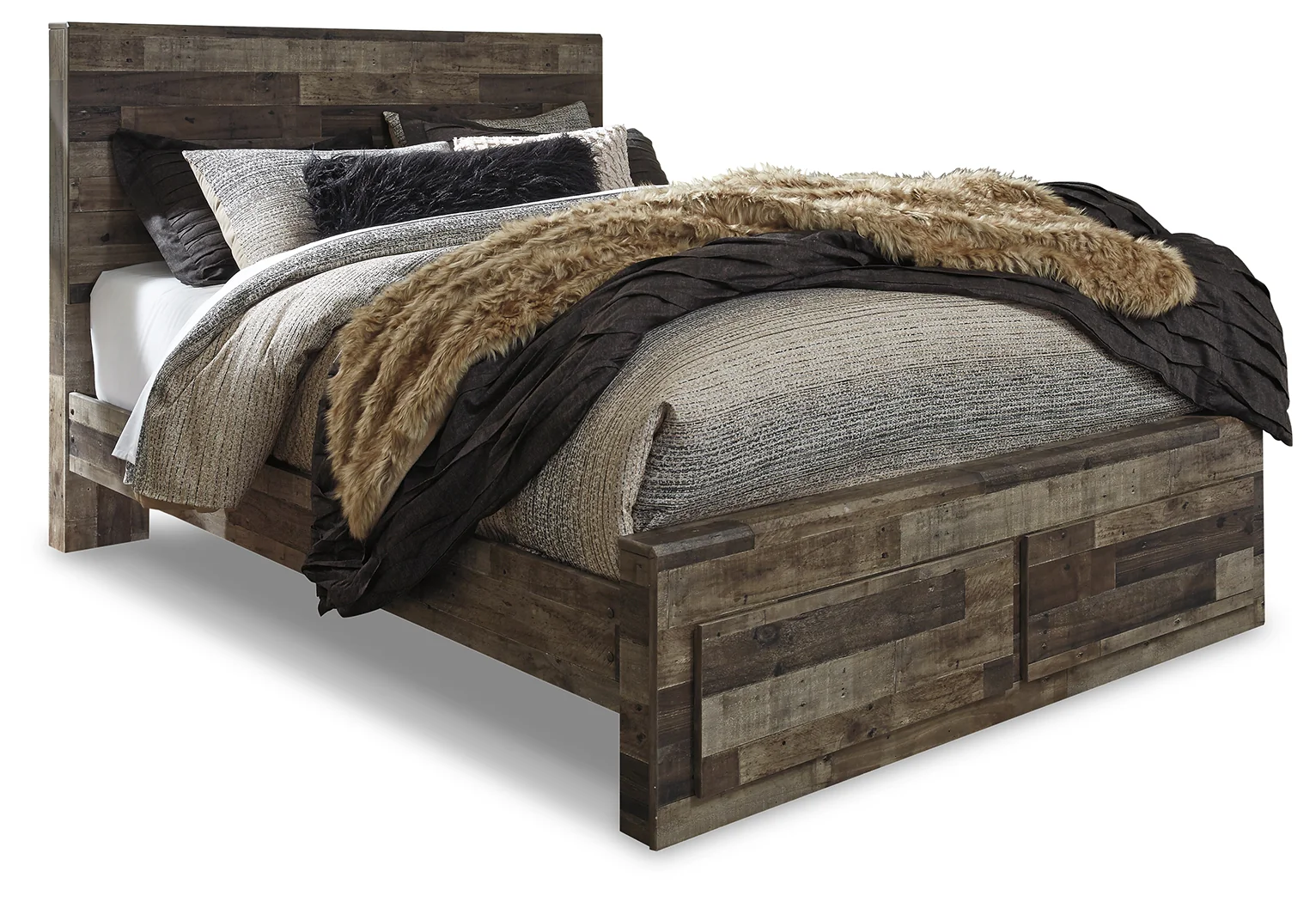 Derekson Multi Gray Queen Storage Bedroom Set with 2 Chests and 2 Nightstands - Image 3