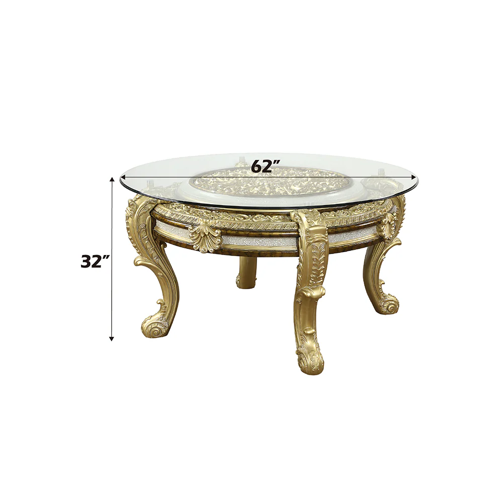 Desiderius Antique Gold Round Dining Table - Image 2