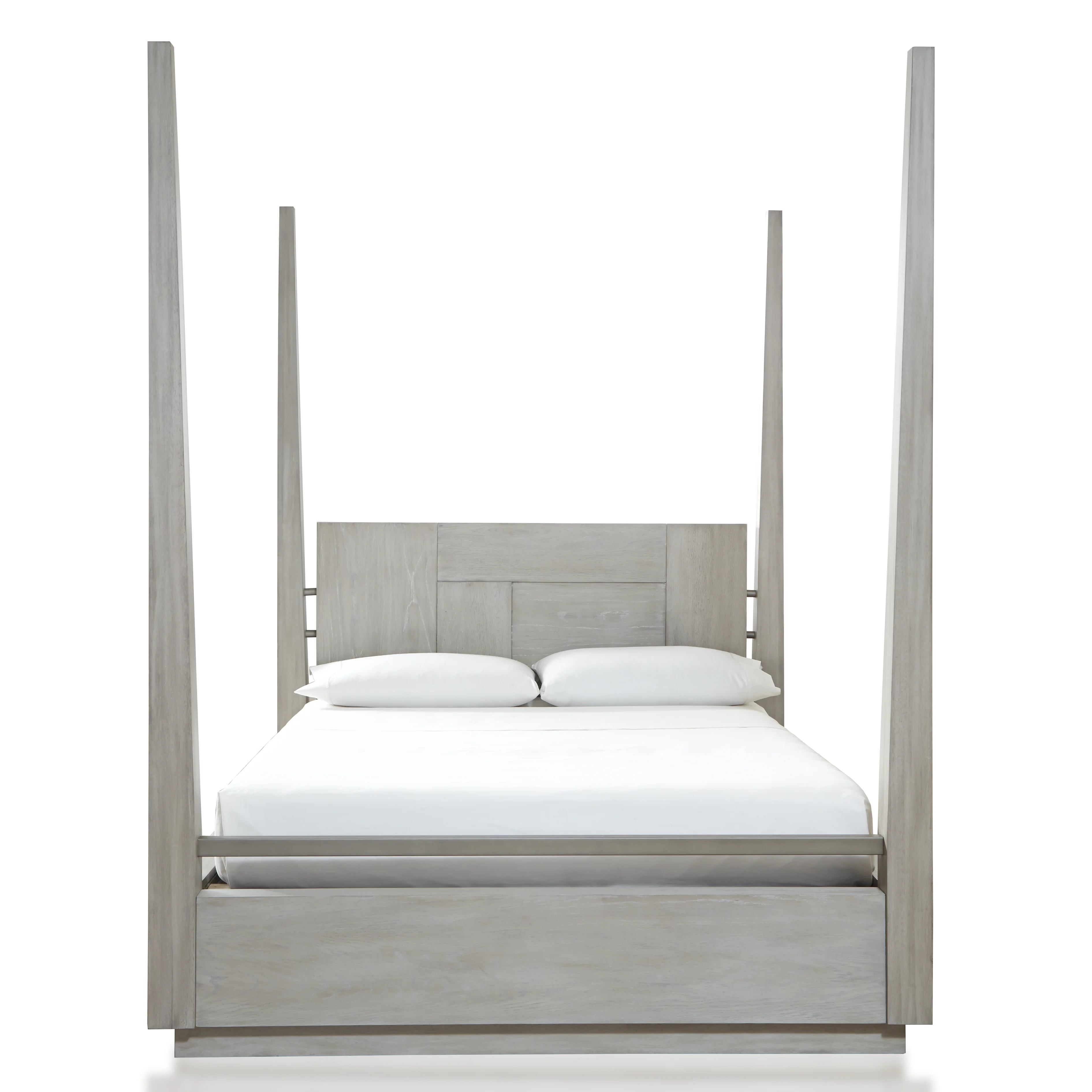 Destination Wood Queen Poster Bed in Cotton Grey - Image 5