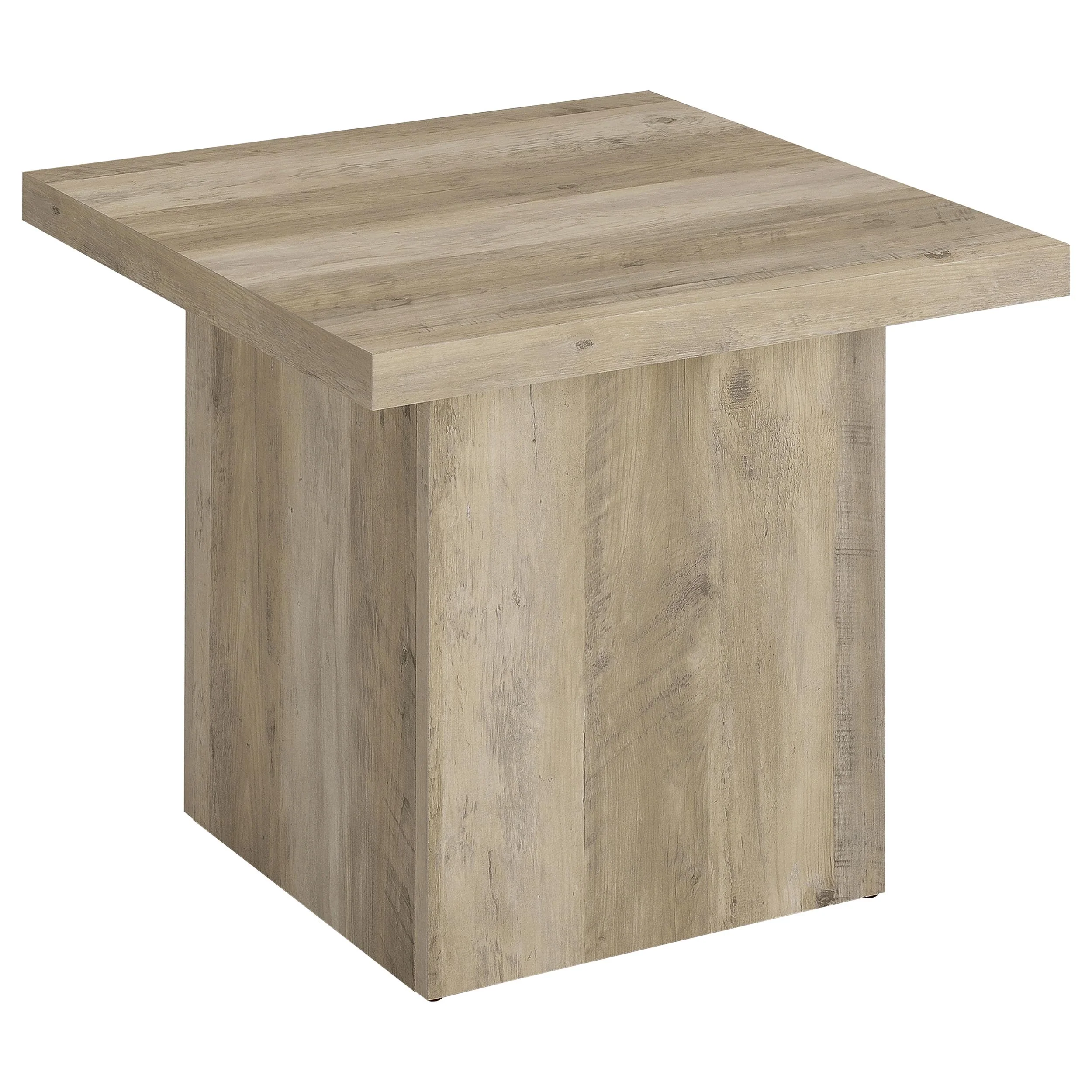 Devar Distressed Pine Square Engineered Wood End Table - Image 2