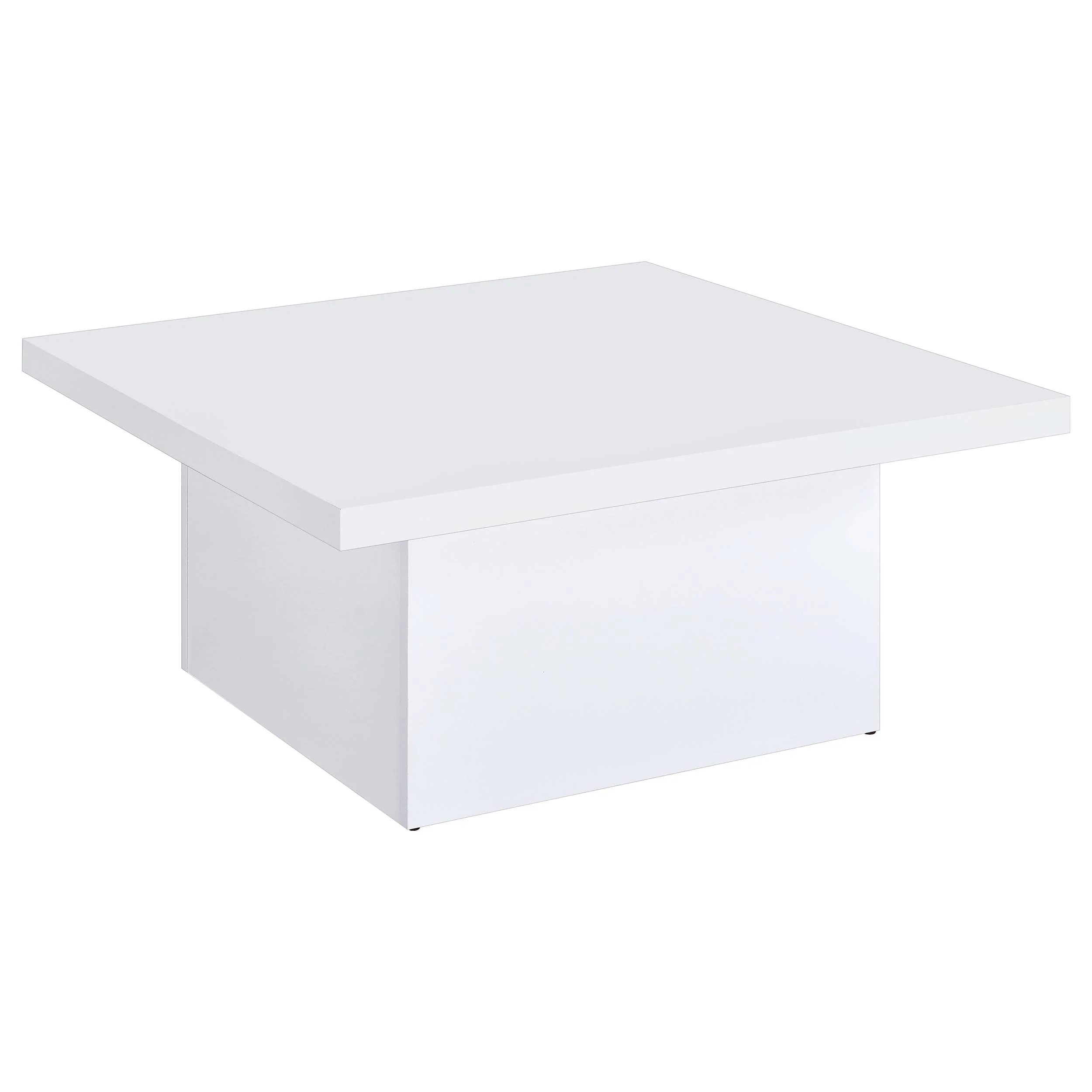 Devar White High Gloss Square Engineered Wood Coffee Table - Image 2