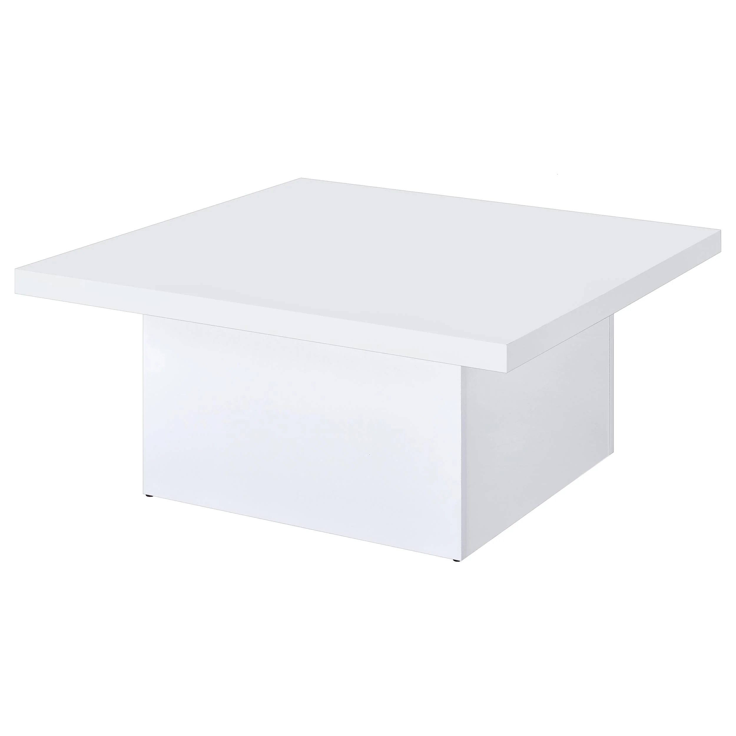 Devar White High Gloss Square Engineered Wood Coffee Table - Image 4
