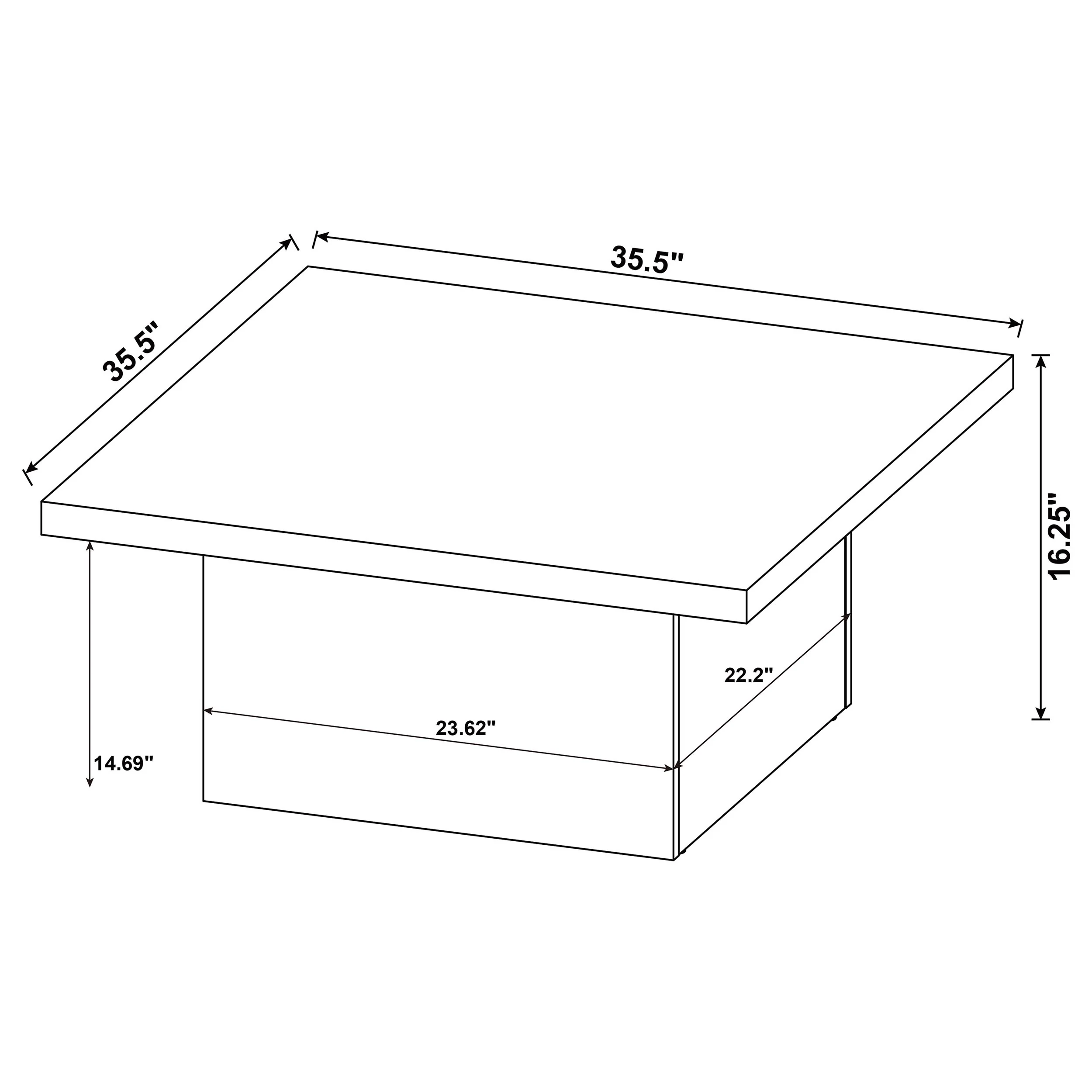 Devar White High Gloss Square Engineered Wood Coffee Table - Image 8