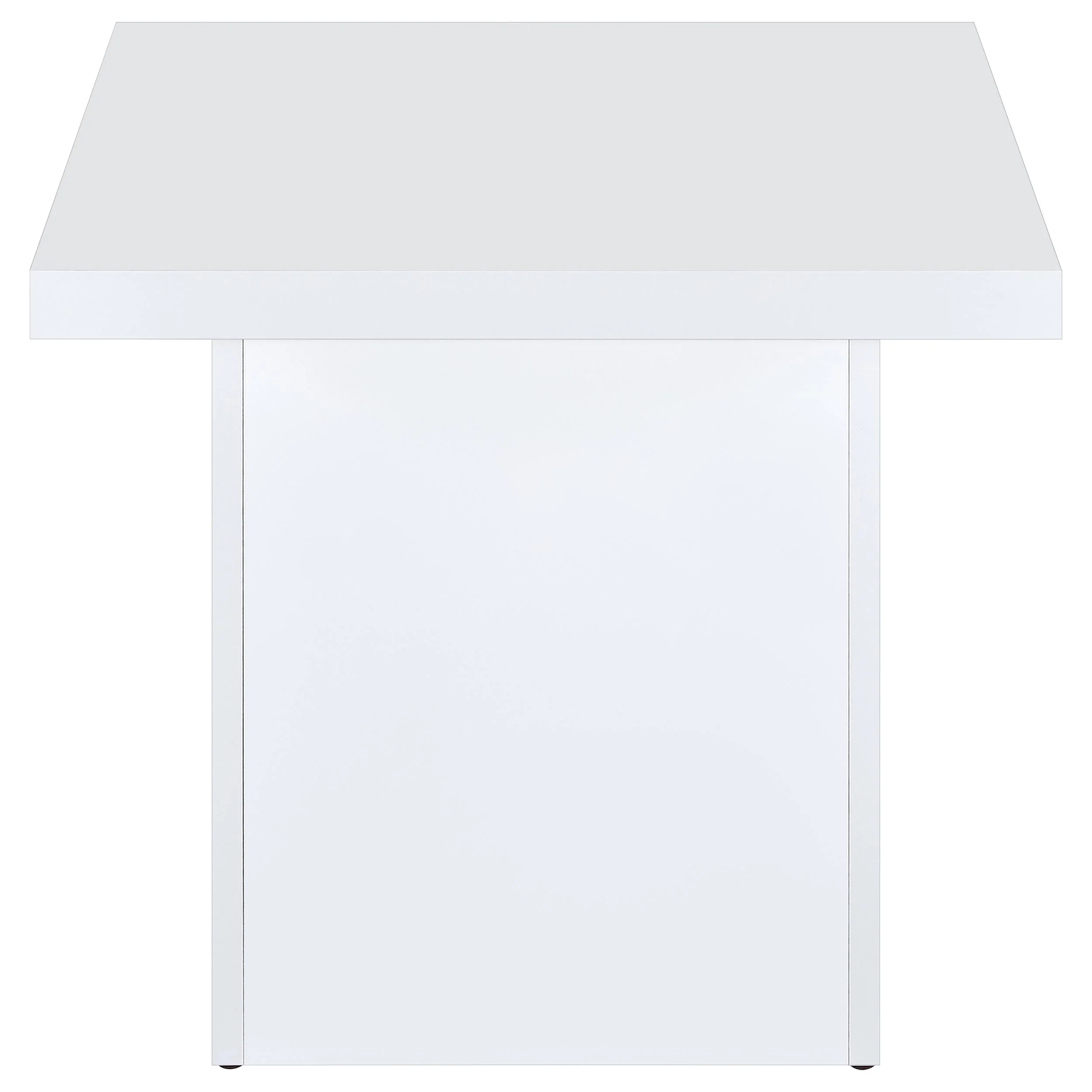 Devar White High Gloss Square Engineered Wood Side End Table - Image 6