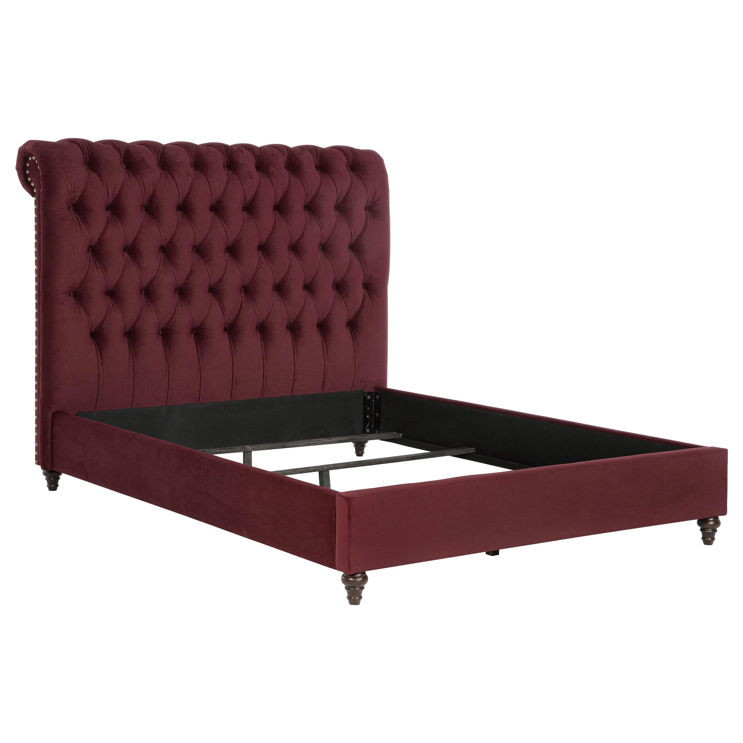 Devon Wine Red and Dark Oak 4-piece Queen Bedroom Set - Image 3