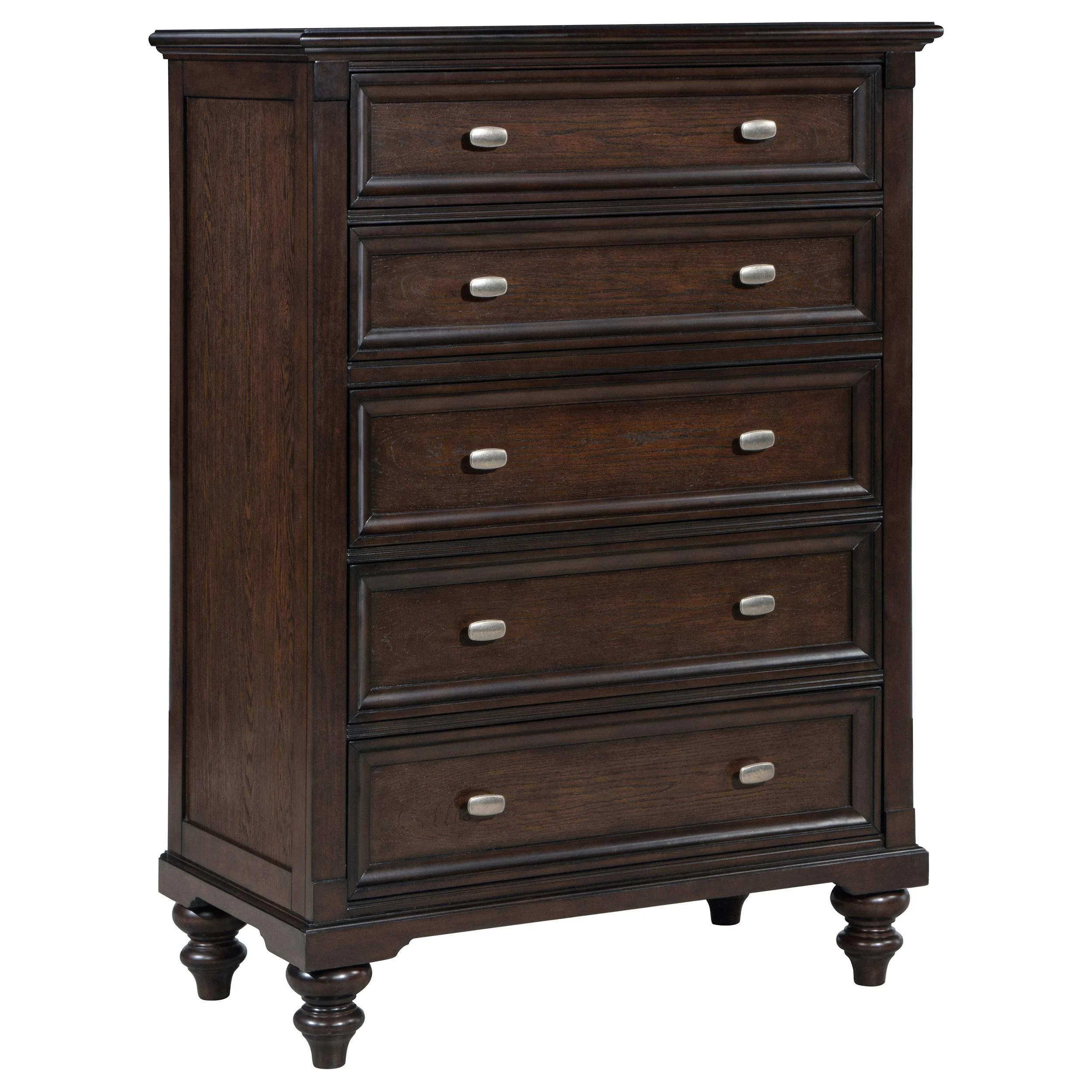 Devon Wine Red and Dark Oak 5-piece Eastern King Bedroom Set - Image 11